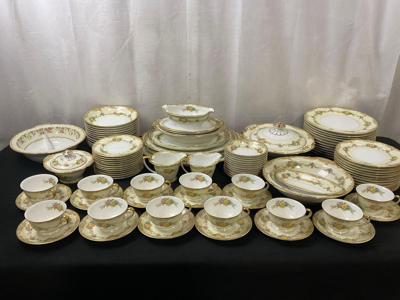 Large Vintage Set of Noritake China, Milroy Pattern #2227, Service for 12, 98 total pieces (1 of 8)