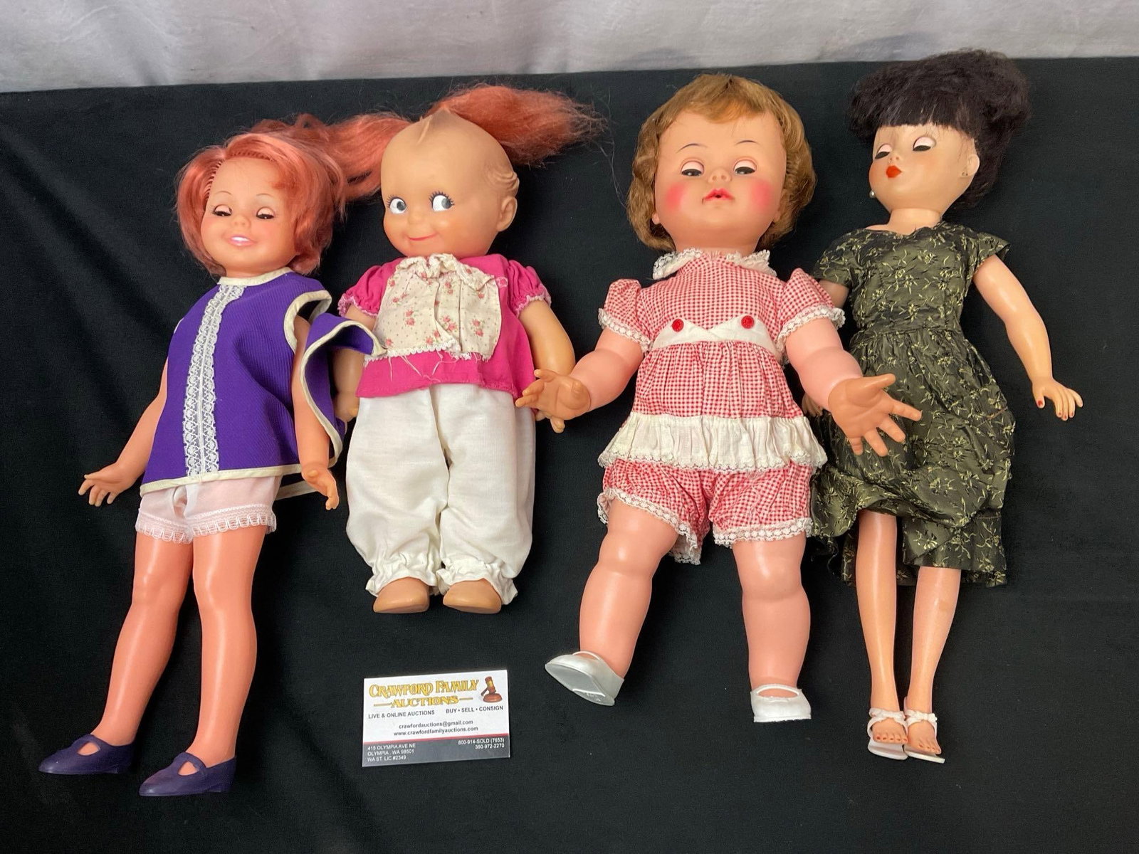Set of 4 vintage dolls, Crissy Doll by Ideal, Horsman Doll, Ideal Kissy Doll, American Girl Melody (1 of 6)