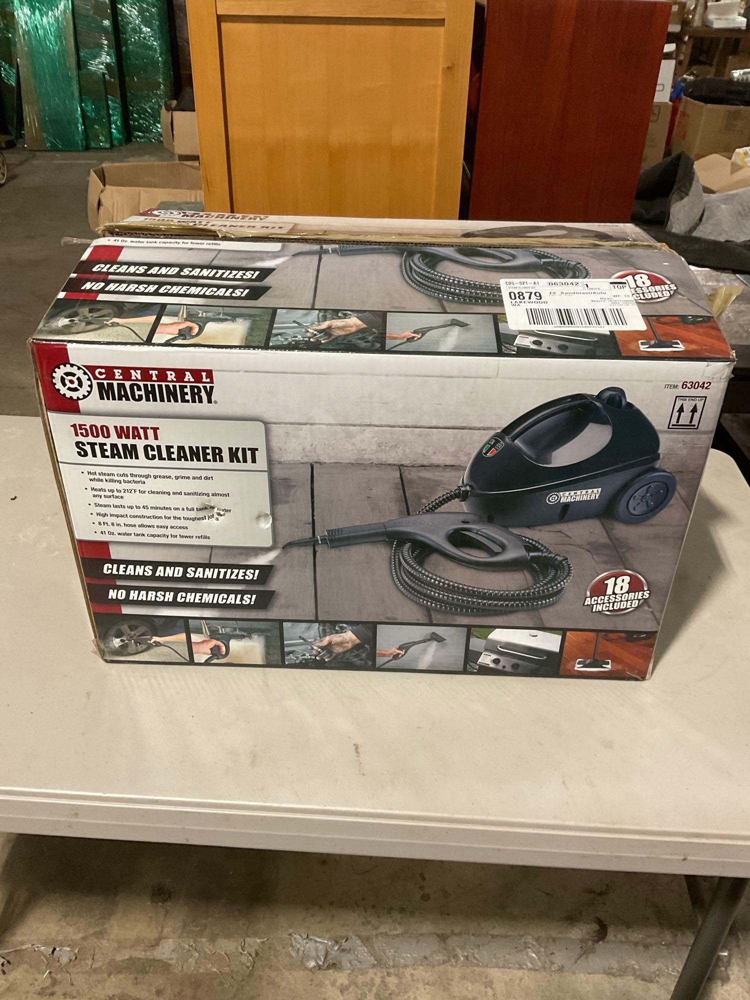 New In Box Central Machinery 1500 Watt Steam Cleaner w/ 18 Accessories - See pics (1 of 4)