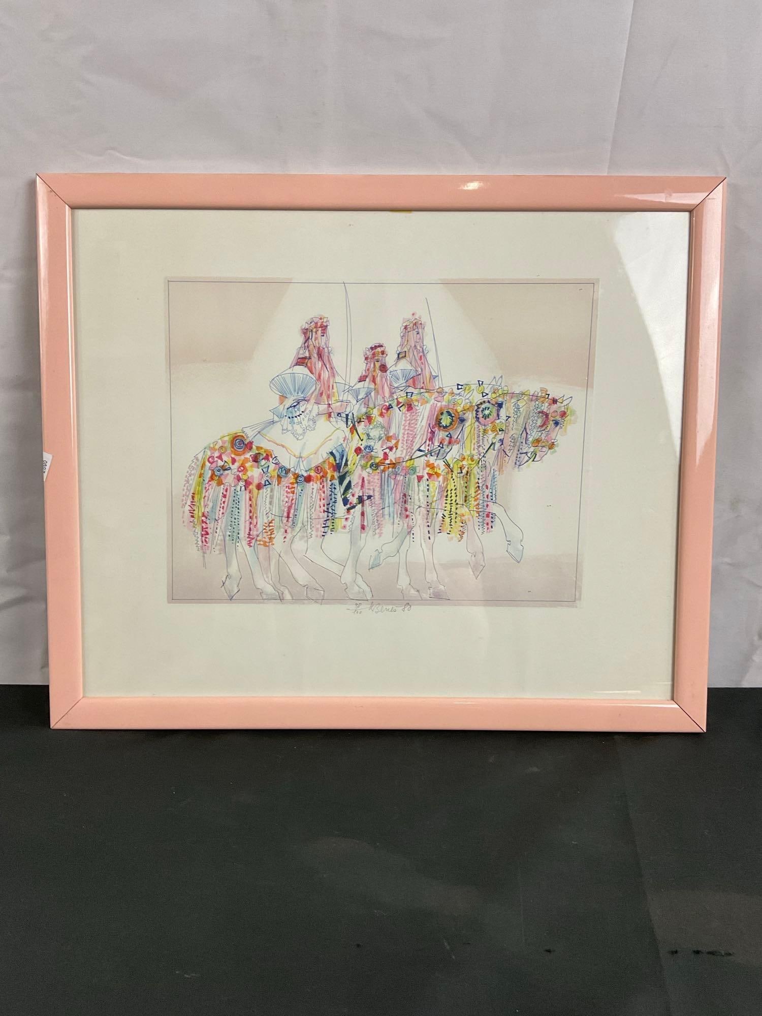 Vintage LE Gorgeous Watercolor Print Signed Karel Benes from 1980 - See pics (1 of 4)