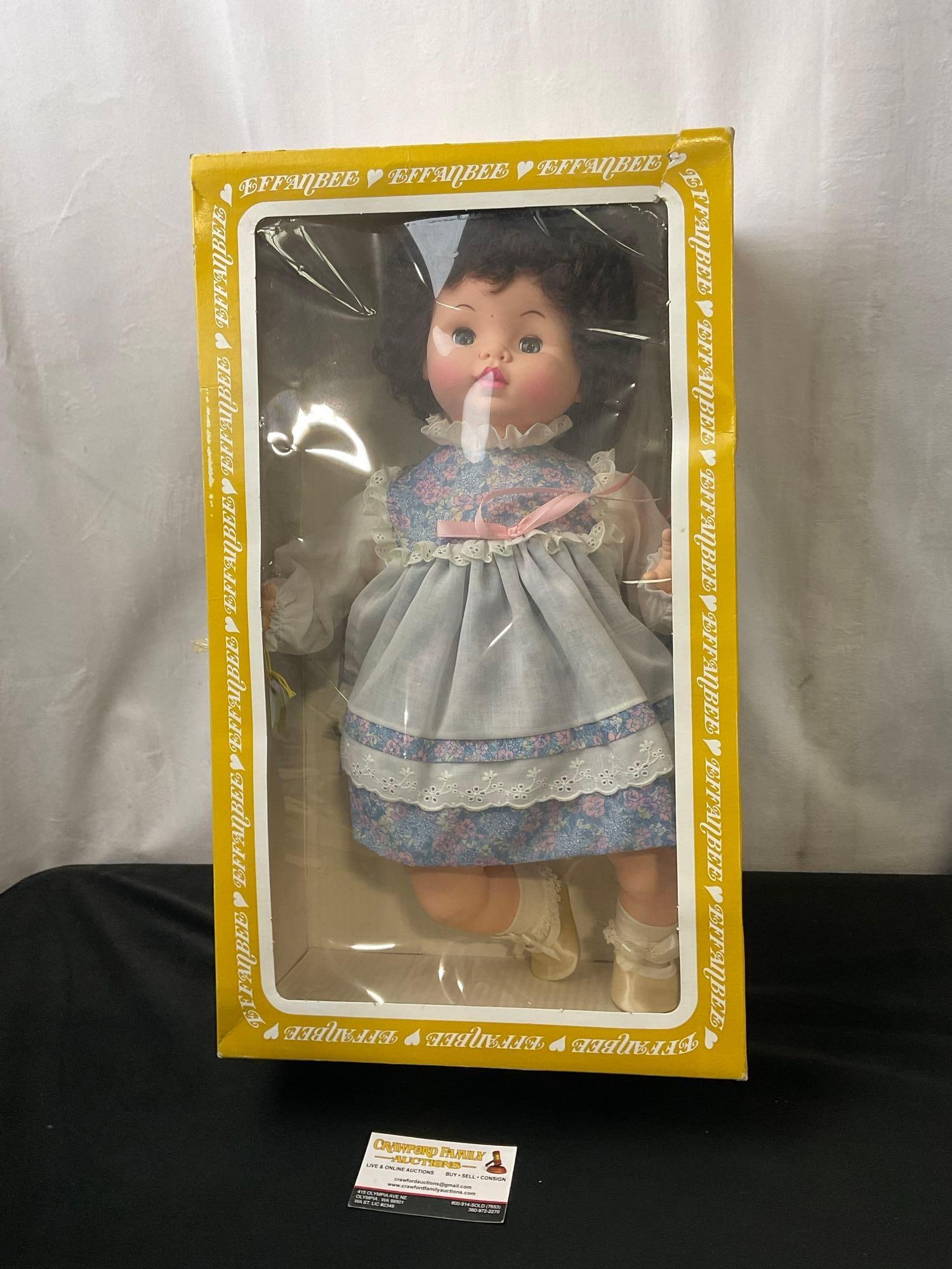 Vintage Effanbee 20 inch Doll, Sugar Plum in box: Appears to be in good shape. The pieces are still in their original packaging. Measures approx 20 inches tall. See pics. E-2617