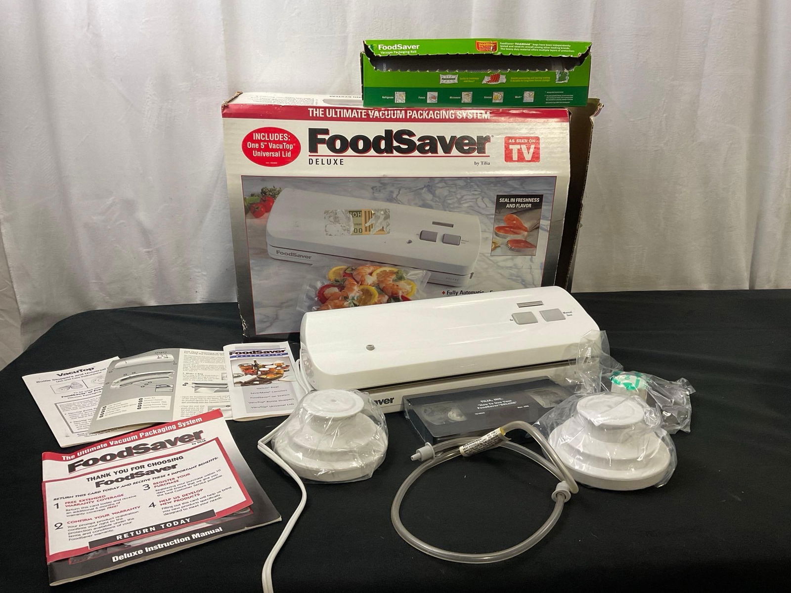 Foodsaver Deluxe II in Box, original packaging, VHS tape (1 of 4)