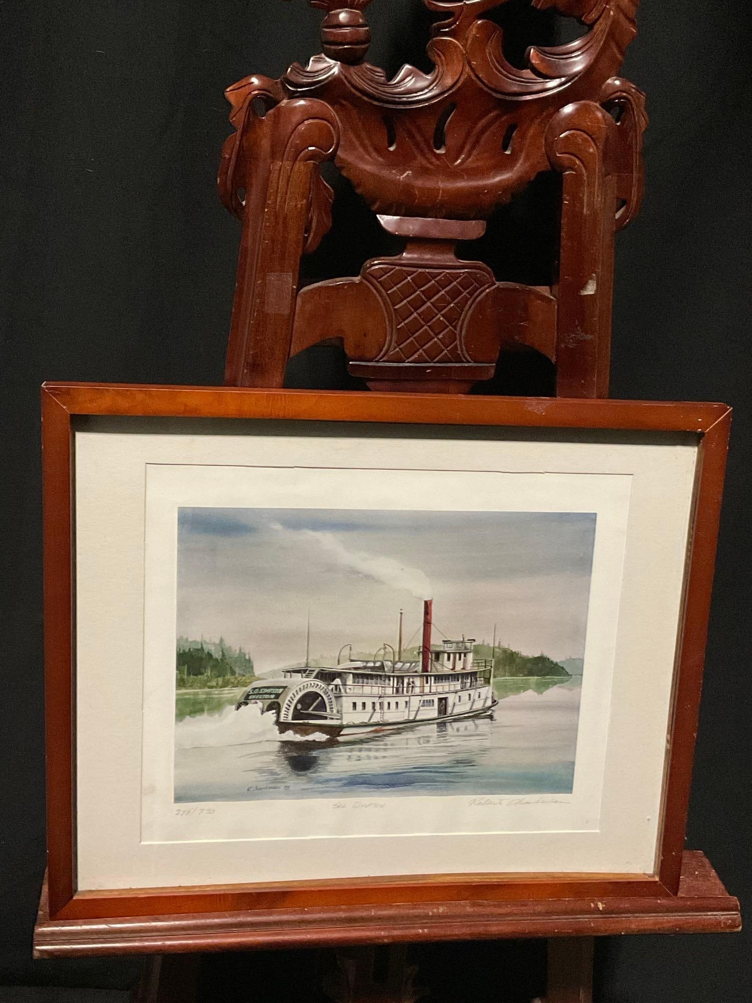 LE 278/750 Lithograph of a Riverboat titled SG Simpson by Local Artist Robert Chamberlain (1 of 6)