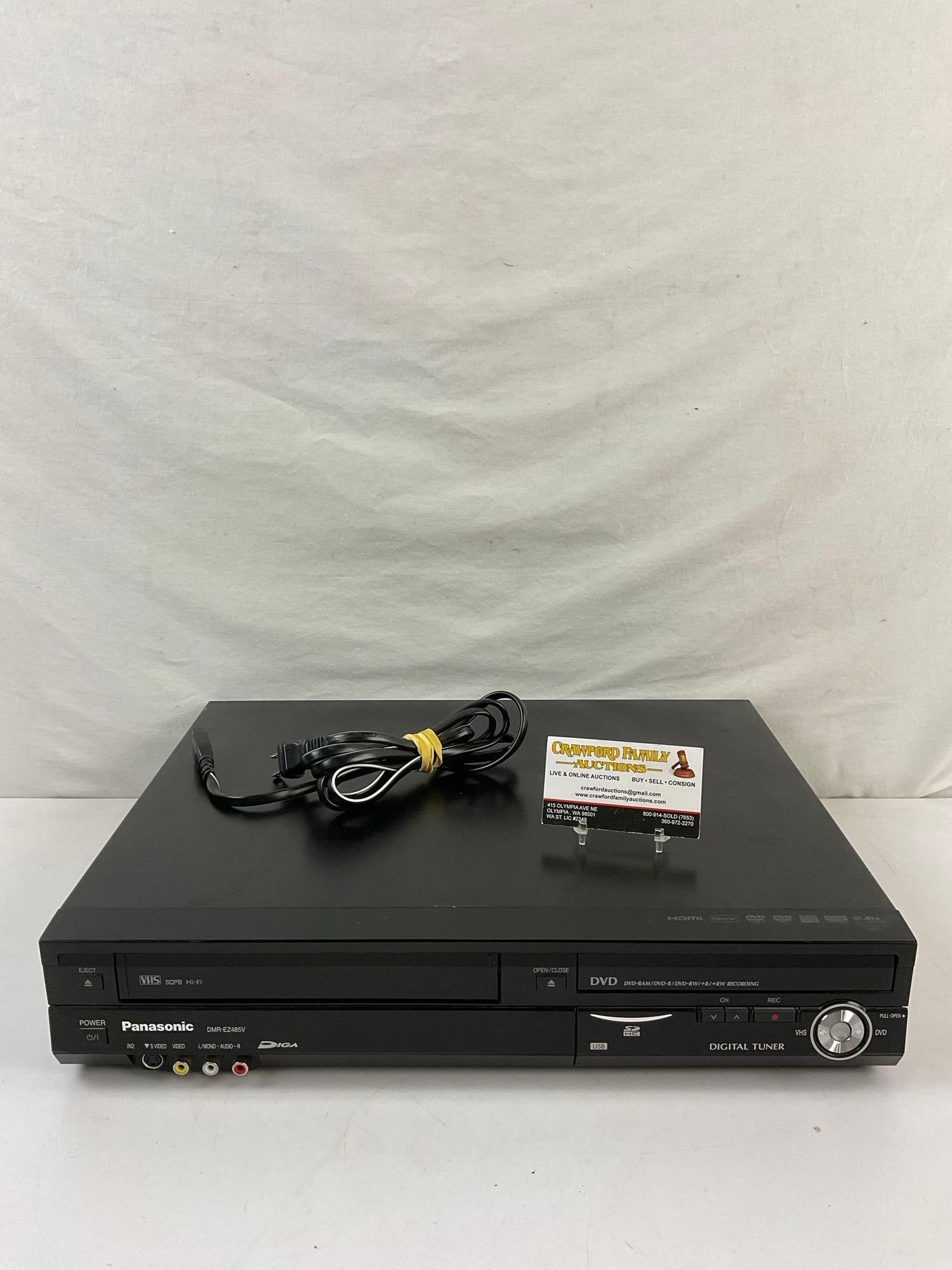Panasonic DMR-EZ485V DVD Recorder w/ VCR & Digital Tuner. Tested, Working. See pics. (1 of 5)