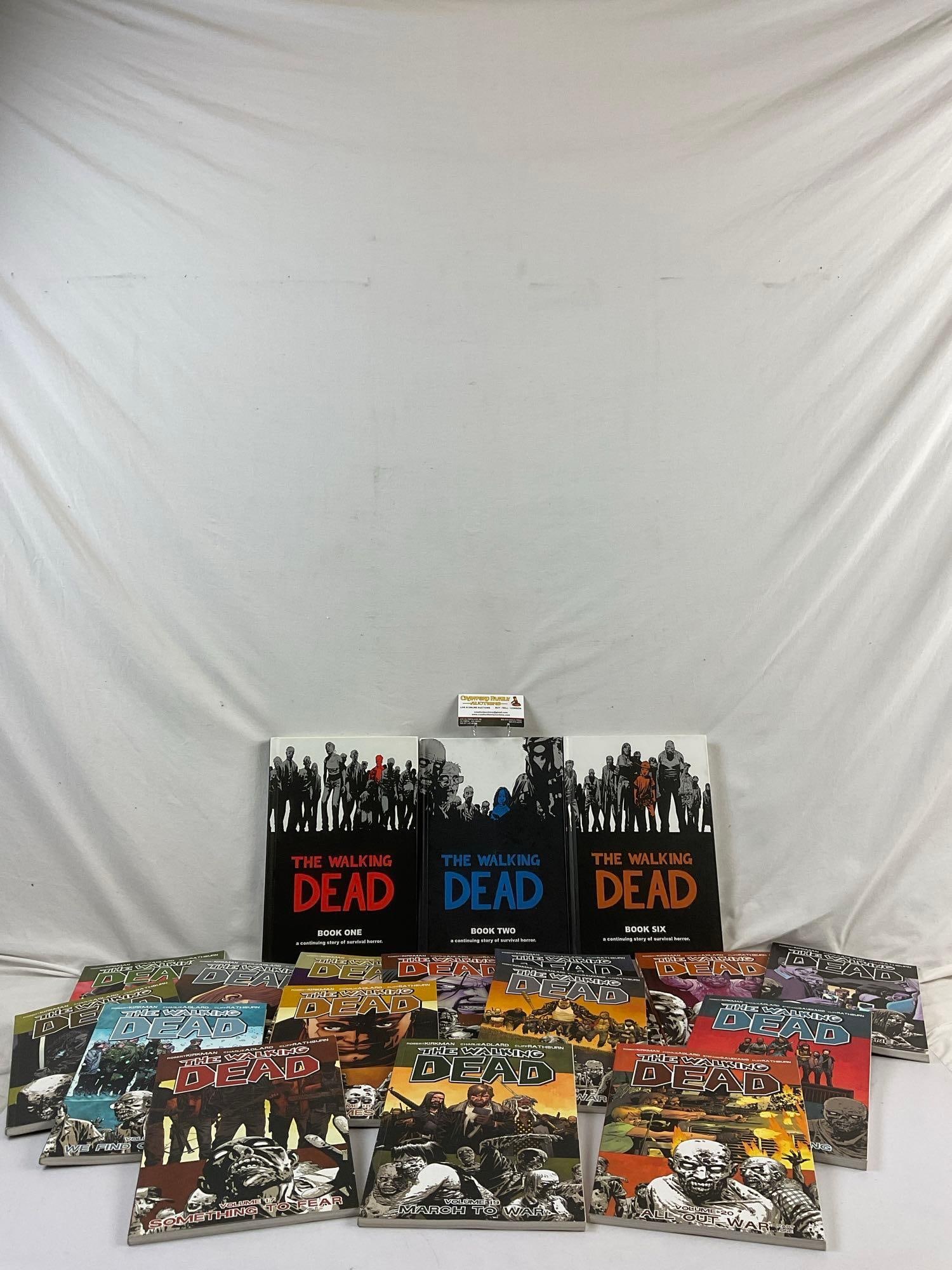18 pcs The Walking Dead Comic Series Book Collection. 3 pc Hardcover, 15 pc Softcover. See pics. (1 of 9)