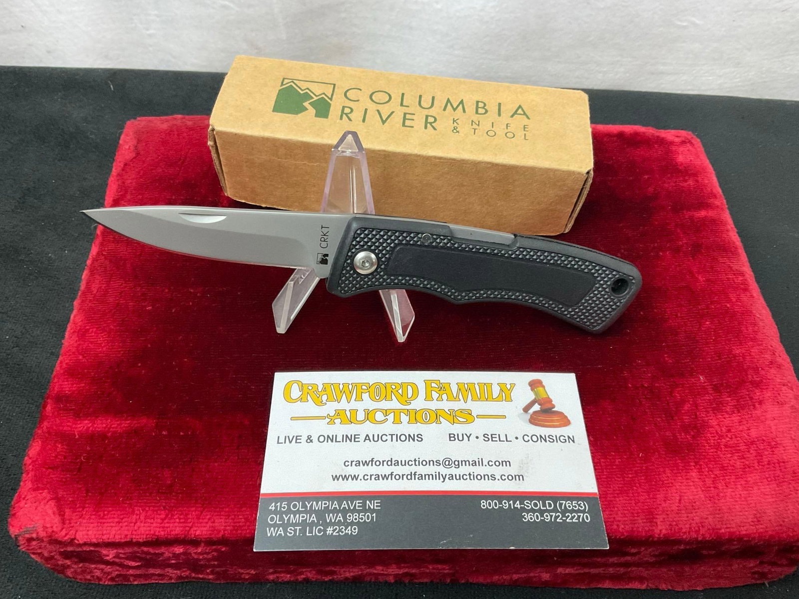 CRKT Wrangler Lockback Knife Black Zytel, NIB: Appears to be in good shape. The blades measure approx 2.5 inches long. All of these knives come from the same large collection. See pics. E-2504