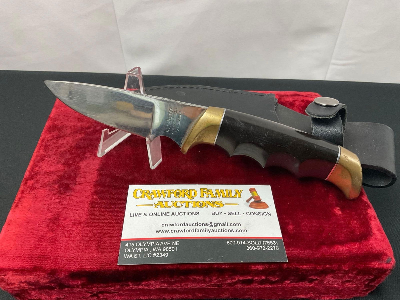 Vintage Kershaw Model 1030 Fixed Blade Hunting Knife By Kai Japan & Leather Sheath (1 of 3)