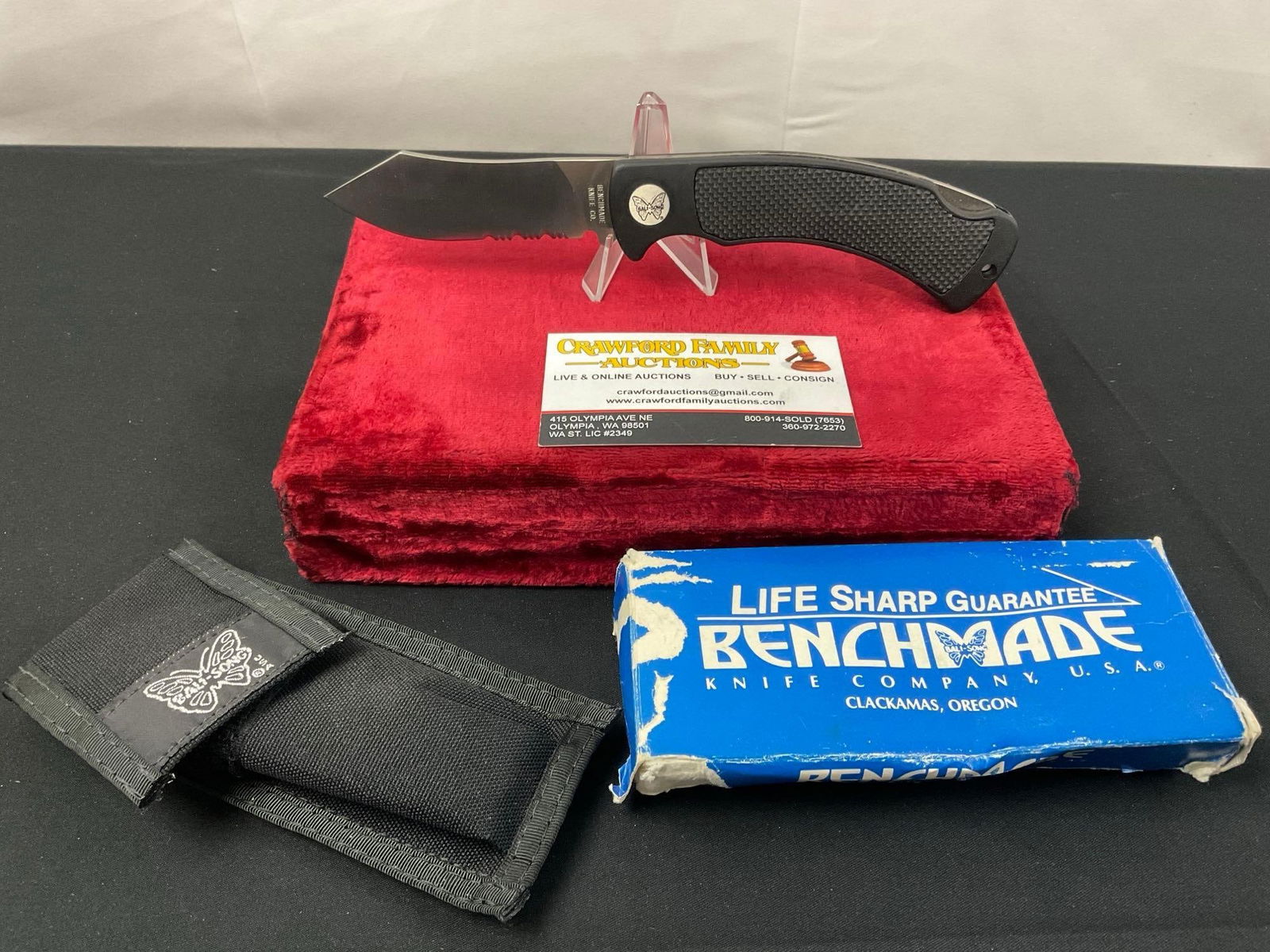 Benchmade Bali-song branded Folding Pocket Knife, Made in USA, nylon case and original box (1 of 3)