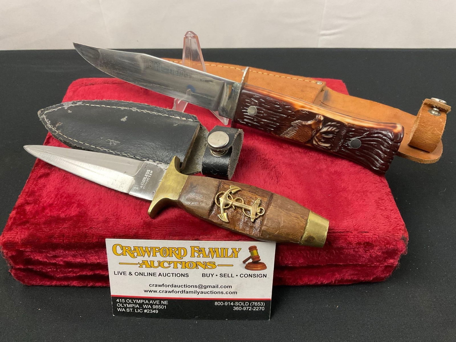 Pair of Vintage Fixed Blade Knives, Imperial marked National Chemsearch & Pakistan Boot Knife (1 of 3)