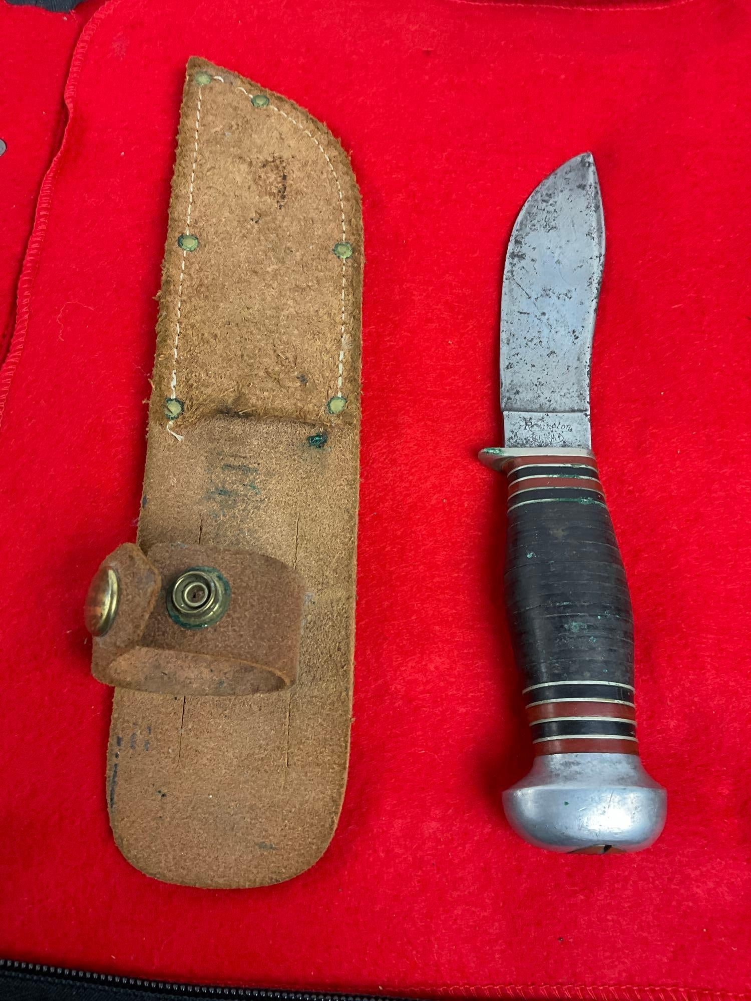 Remington RH 32 Fixed Blade Knife w/ Leather Sheathe - 4.5" - See pics (1 of 6)