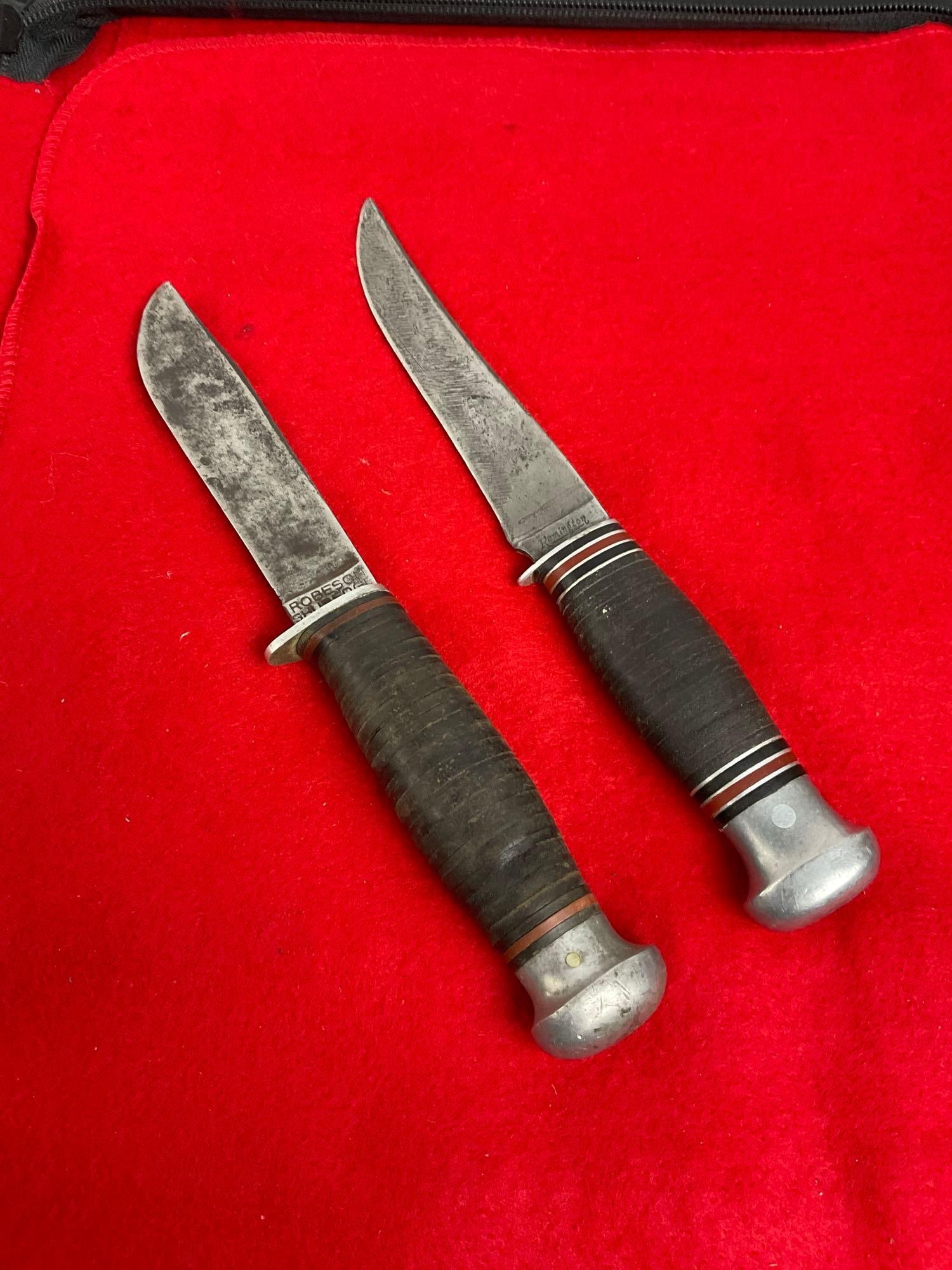 2x Vintage Fixed Blade Knives - Robeson Shured GE & Remington RH 70 (1 of 5)