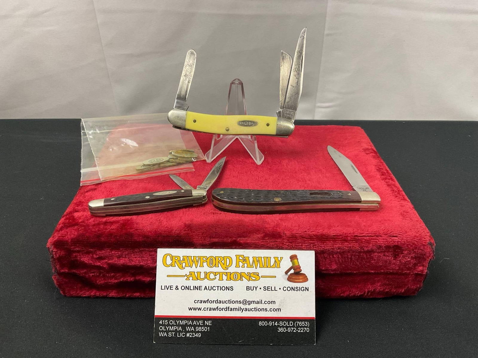 Trio Of Case Xx Folding Pocket Knives, Models 3318 Shsp, 6227, 61048 Ss