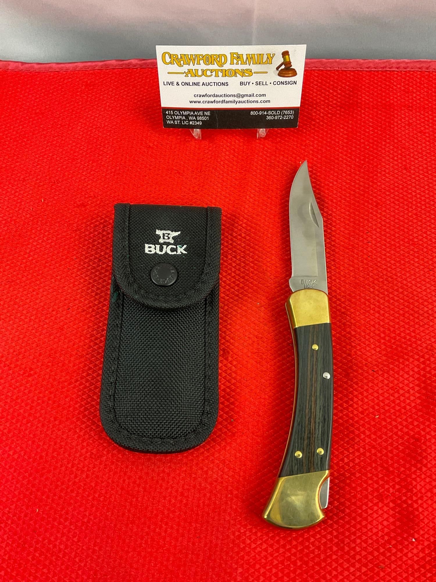 Modern Buck 3.5" Steel Folding Blade Pocket Knife Model 110+ w/ Nylon Sheath. See pics. (1 of 7)