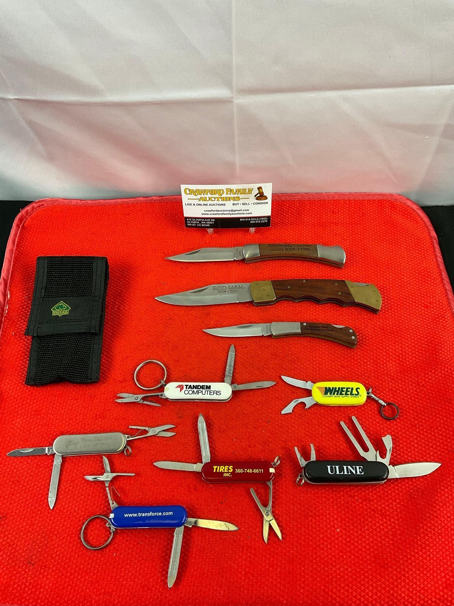 9 pcs Steel Folding Blade Pocket Knife Assortment. 1x Barlow, 1x Norwood. See pics. (1 of 7)