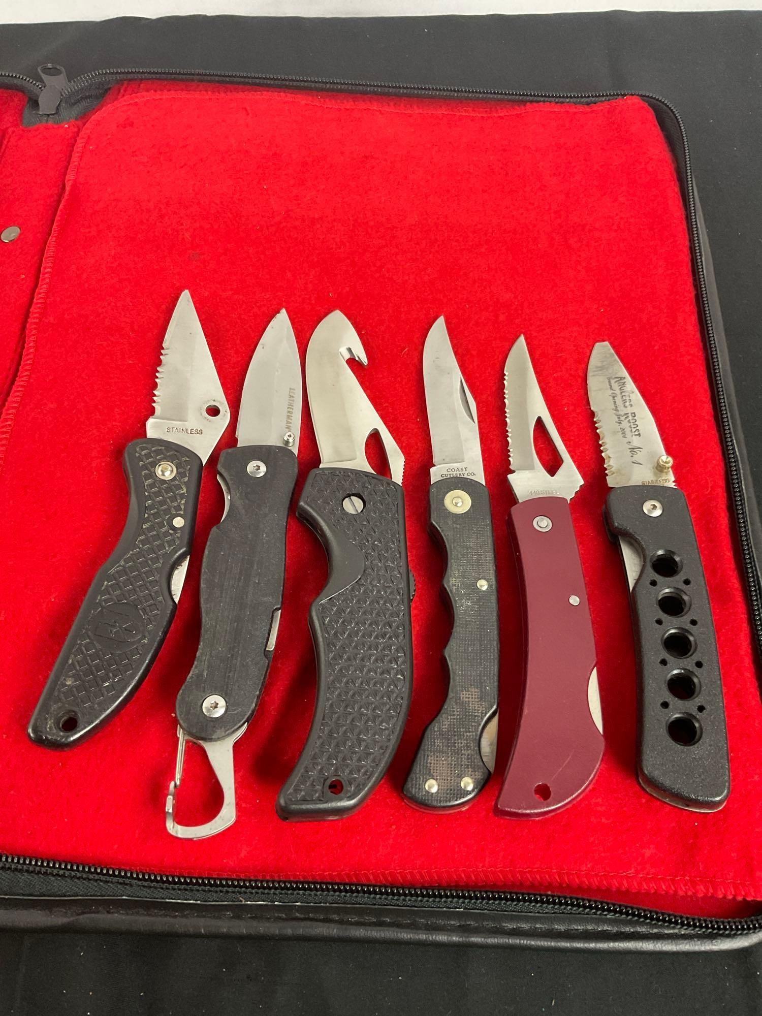 Collection of 6 Stainless Steel Fishing and Hunting Folding Pocket Knives - See pics (1 of 4)