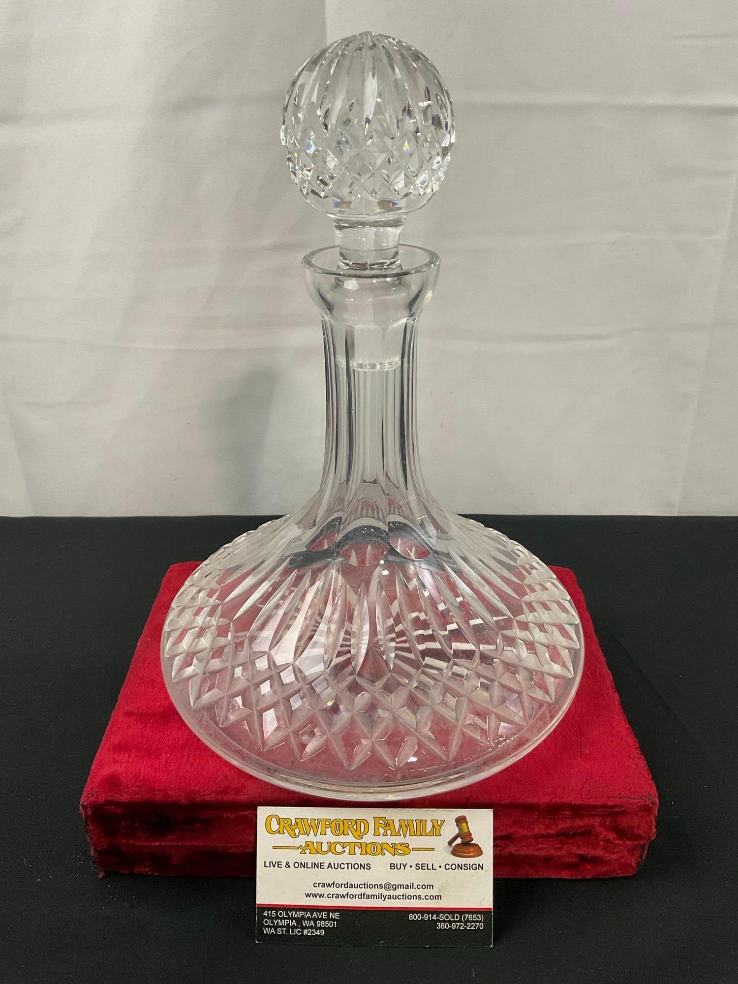 Vintage Lismore by Waterford Crystal Decanter w/ round stopper (1 of 4)
