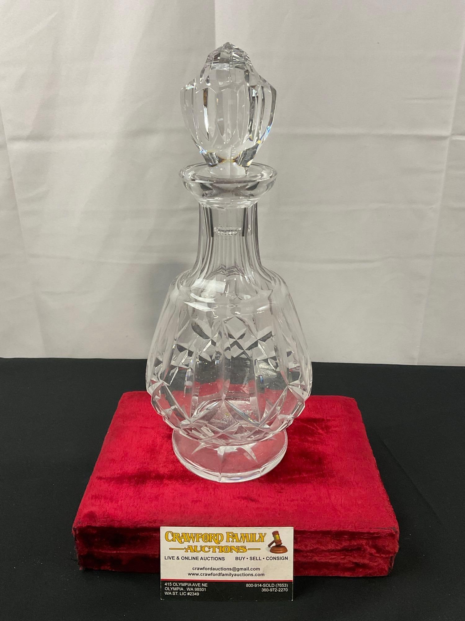 Vintage Waterford Lismore Crystal Decanter Brandy Whiskey w/ Stopper (1 of 4)