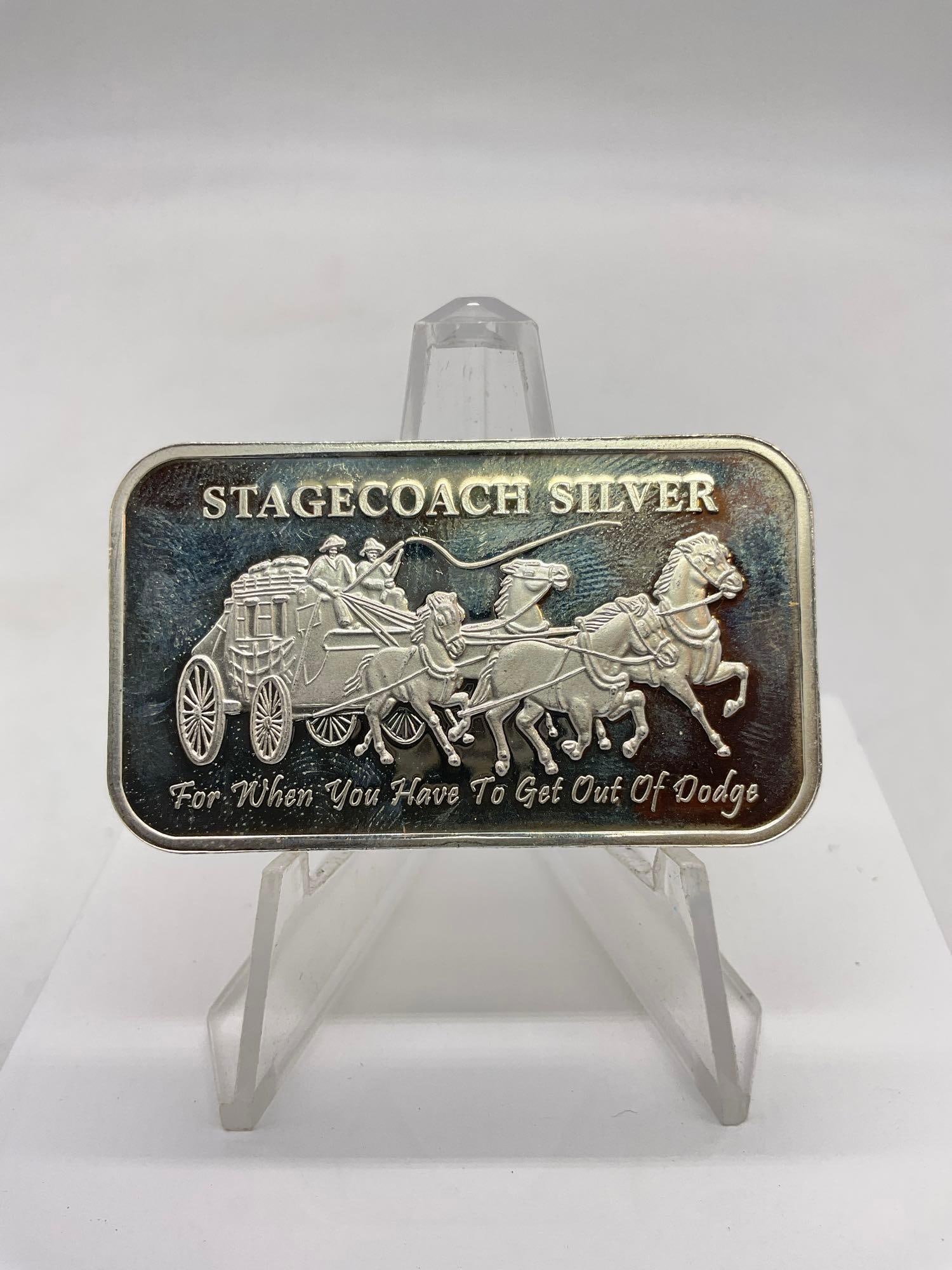 1 oz pure .999 fine silver bullion bar by Stagecoach Silver (1 of 2)