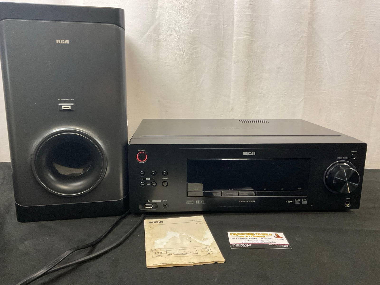 Rca Audio Receiver Model No. Rt2870a & No. Rt2870 Subwoofer Auction