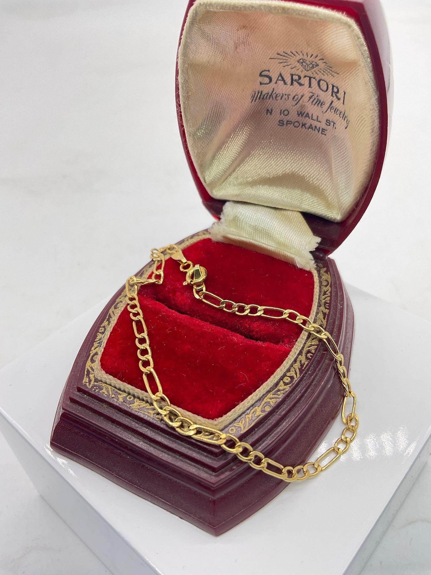 14k yellow gold dainty chain link women's bracelet (1 of 2)