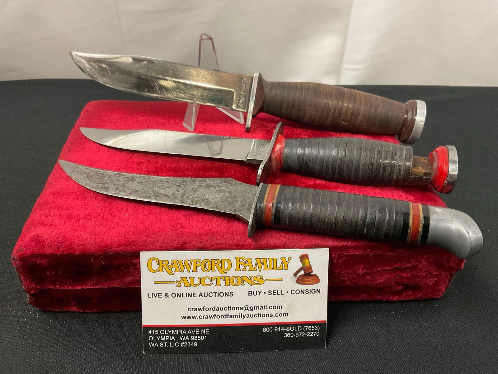 Trio of Schrade-Walden Fixed Blade Knives, models 148 & H-15 (1 of 4)