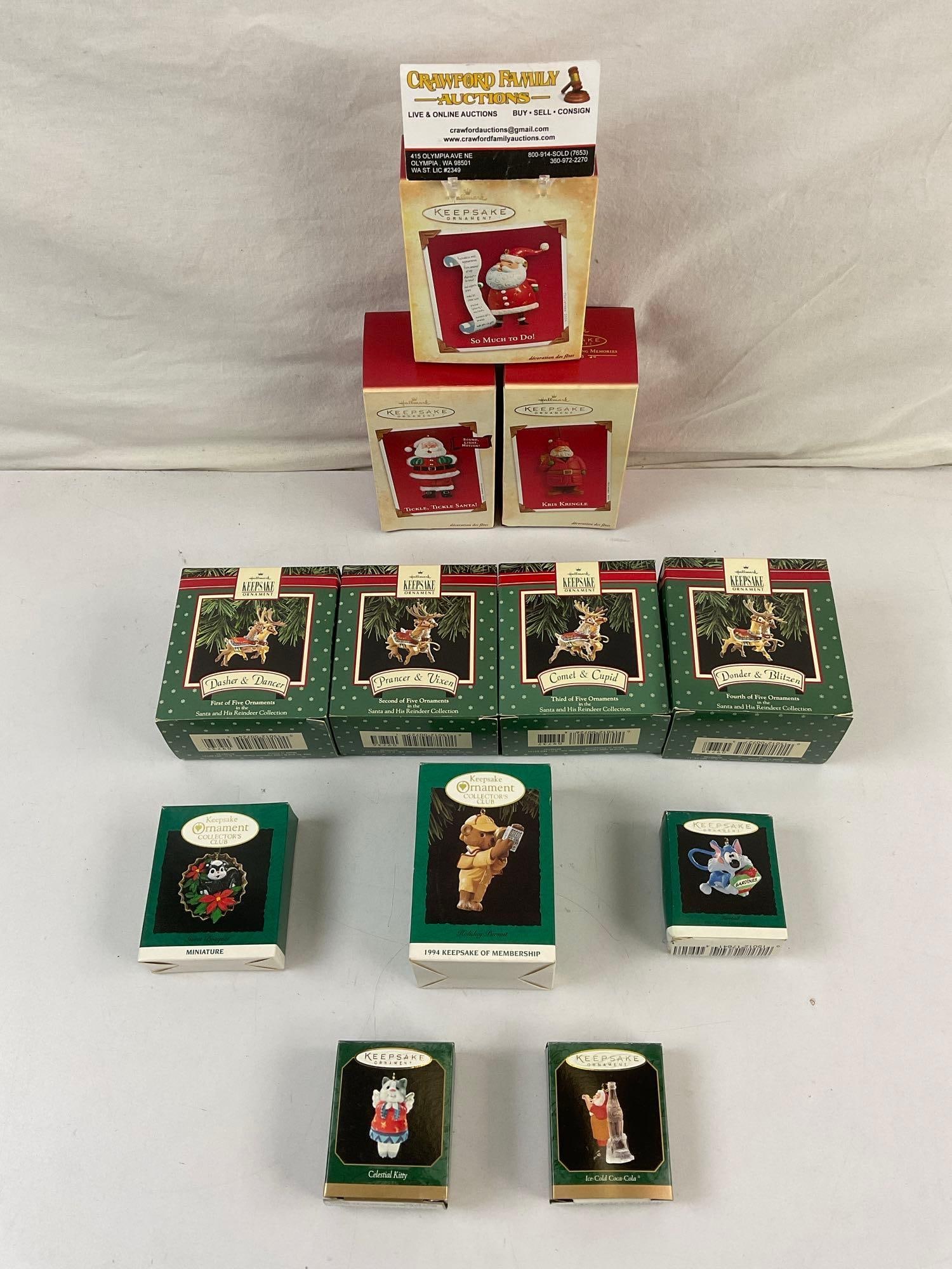 12 pcs Contemporary Hallmark Keepsake Christmas Ornament Assortment. Santa's Reindeer. See pics. (1 of 4)