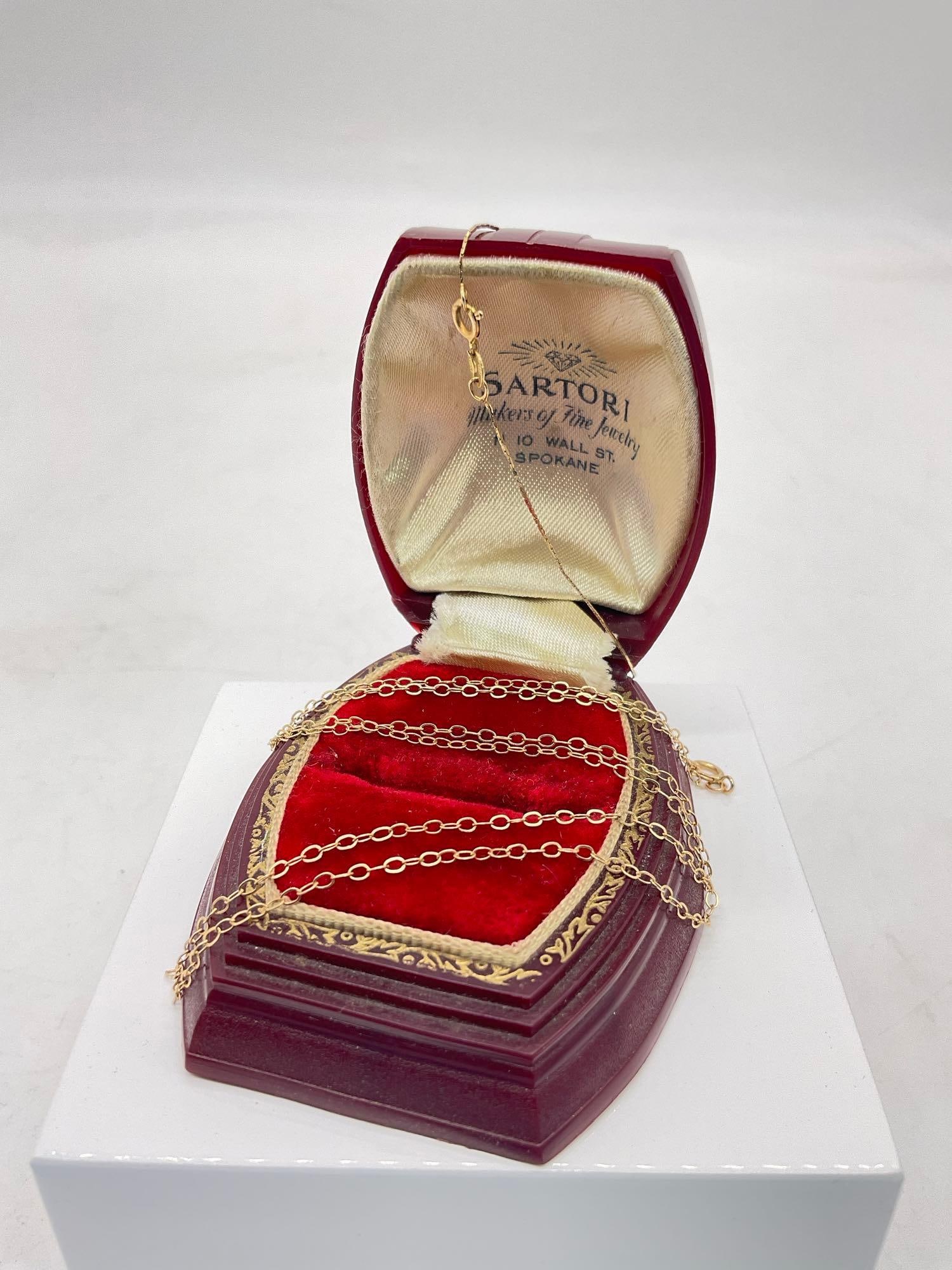 1.33 gram total weigh 14k yellow gold chain link necklace w/ thin 14k bracelet (1 of 3)