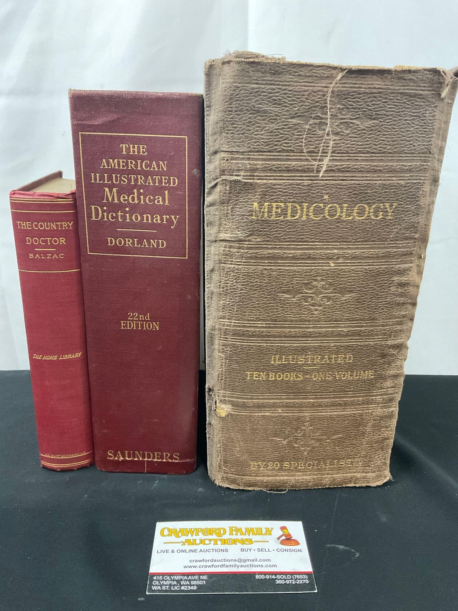 The Country Doctor by Honore Balzac, The American Medical Dictionary, Medicology 10 books in 1 Vol. (1 of 6)
