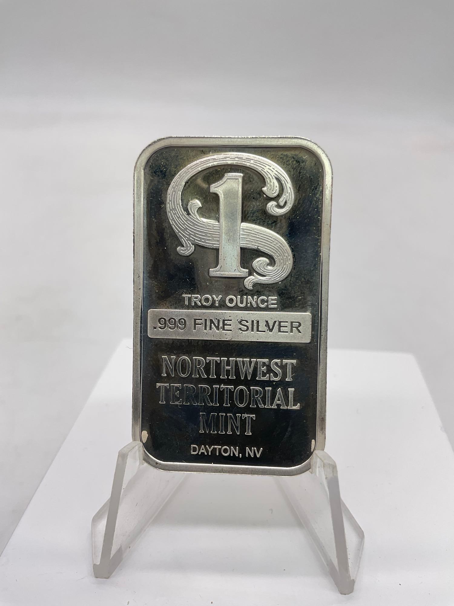 1 troy oz. .999 Fine Silver Bullion Bar Northwest Territorial Mint (1 of 3)