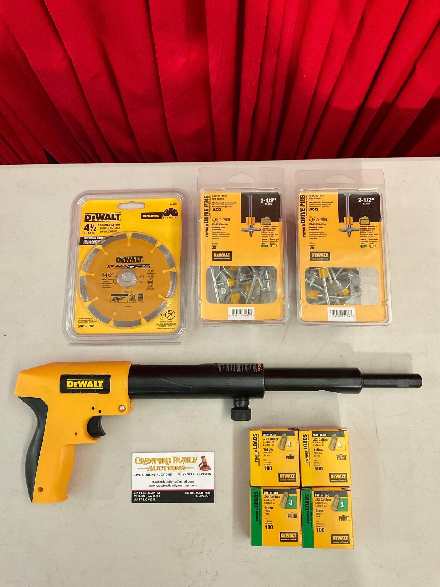 DeWalt P2201 .22 Caliber Single Shot Powder Actuated Fastening Tool & 7 pcs Supply Assortment. See (1 of 4)