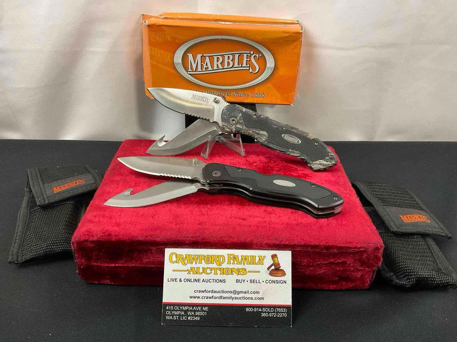 Pair of Marbles Dual Blade Folding Survival Knife - FS0064 Stainless Steel with Black Handle (1 of 3)