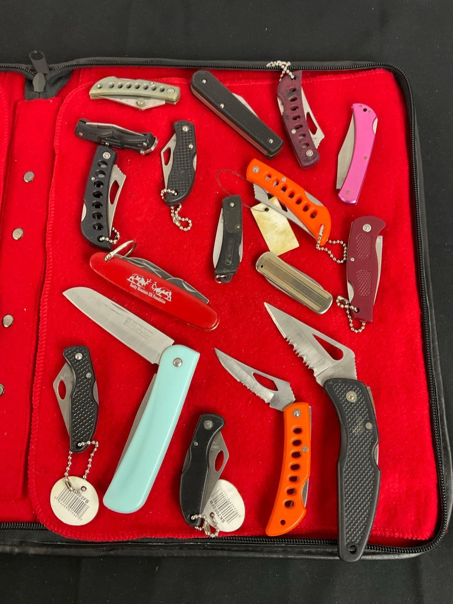 Collection of 17 Stainless Steel Folding Knives - Some Tactical Styles + Fishing & Hunting styles (1 of 5)