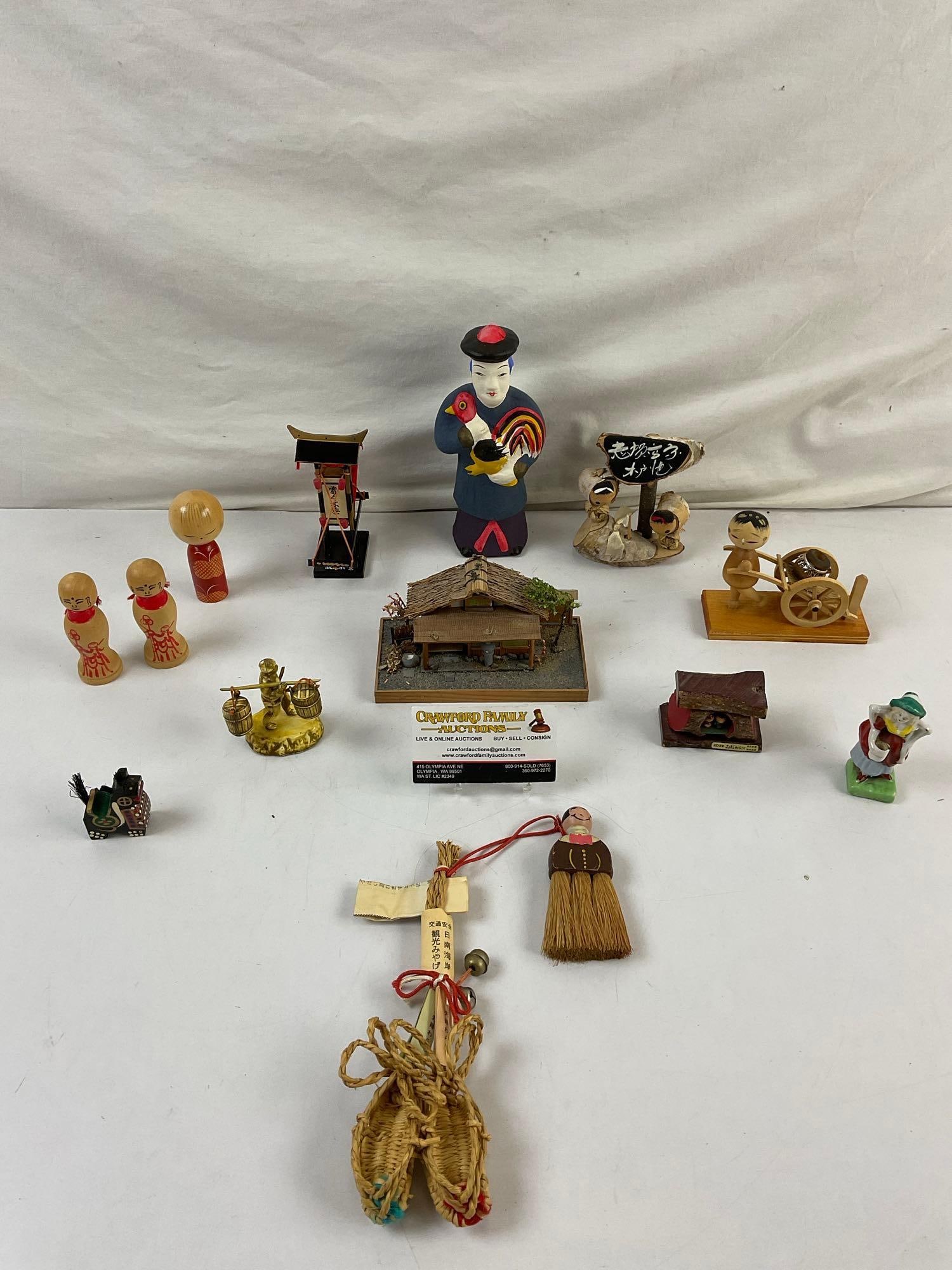 14 pcs Vintage Small Asian Souvenir Assortment. Traditional Home Miniature. See pics. (1 of 4)