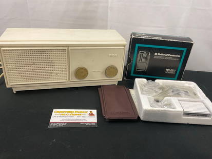 Vintage RCA Radio, model RZA205Y & National Panasonic Handheld Microcassette Recorder Model RN-Z07: Serial number 91171207. Appears to be in good shape. The piece measures approx 4.75h x 10.5w x 4.5d inches. See pics. E-2684 