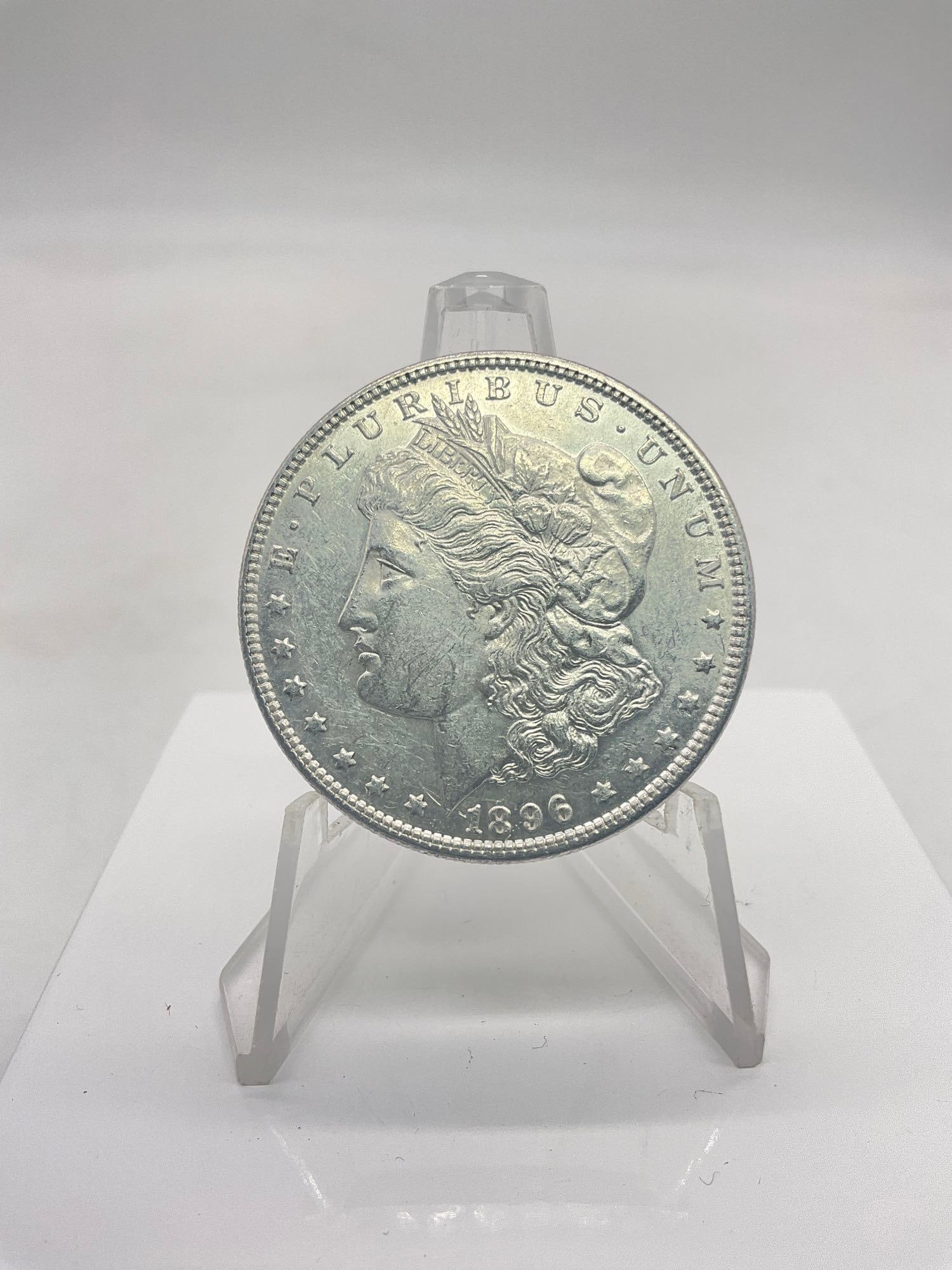 Antique 1896-P Silver Morgan Dollar Coin (1 of 4)