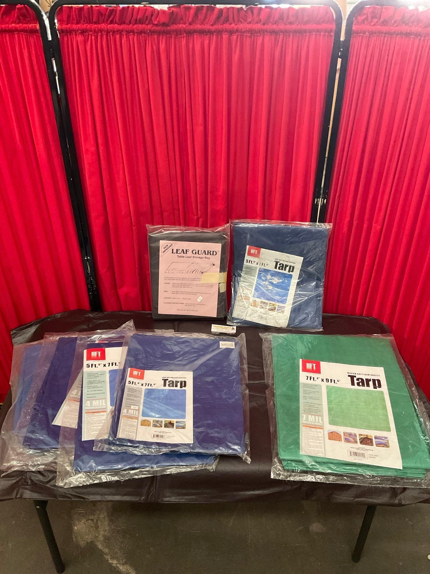 6 pcs Harbor Freight Tools Brand Tarps, 2 Sizes, NIB. 2 pcs Leaf Guard Table Leaf Storage Bags. See (1 of 10)