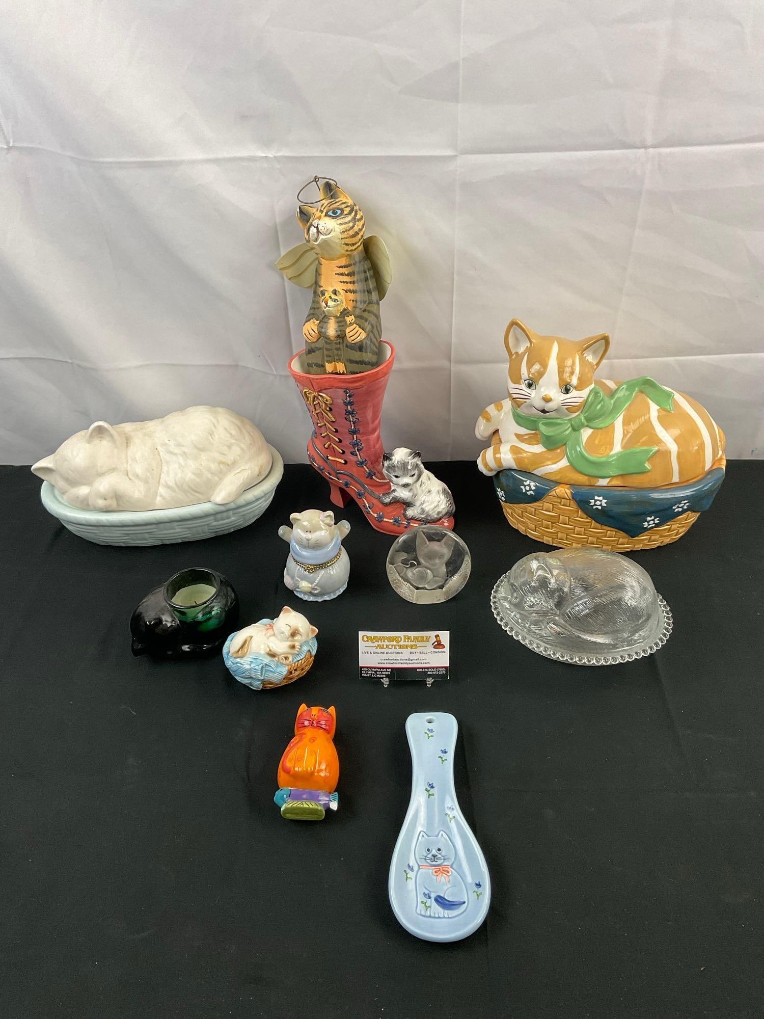 11 pcs Vintage Decorative Cat Themed Collection. House of Lloyd Ceramic Cookie Jar. See pics. (1 of 10)