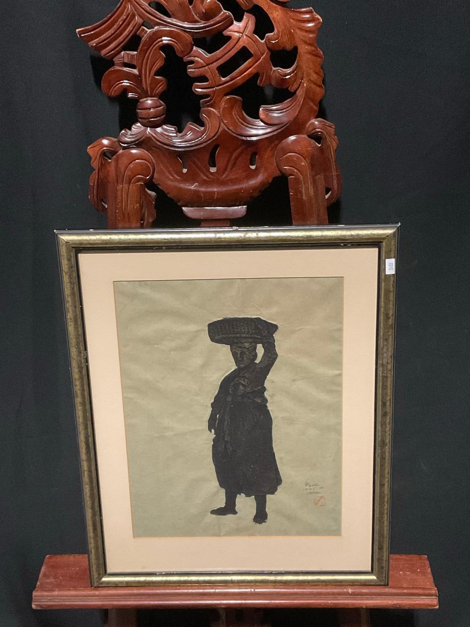 Framed LE 8/300 print of a Vintage 1975 Korean Temple Rubbing (1 of 6)