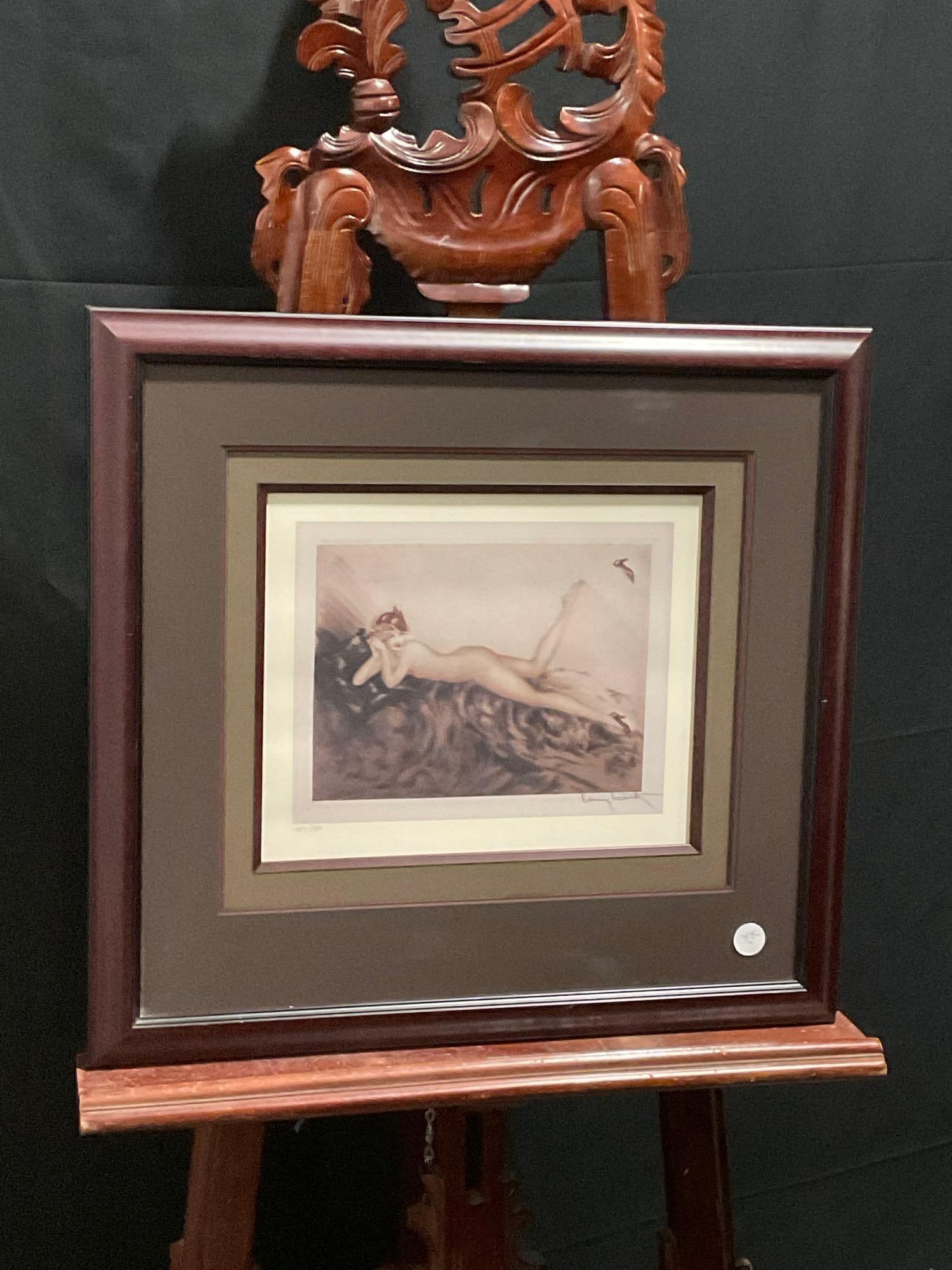 Framed LE Signed & #d 297/500 titled Hoopla 1935 by Louis Icart: Possibly signed, the signature seems nearly identical to the others in the auction. Appears to be in good shape. The outside dimensions measure approx 21.5h x 23w inches. See pics. E-2001