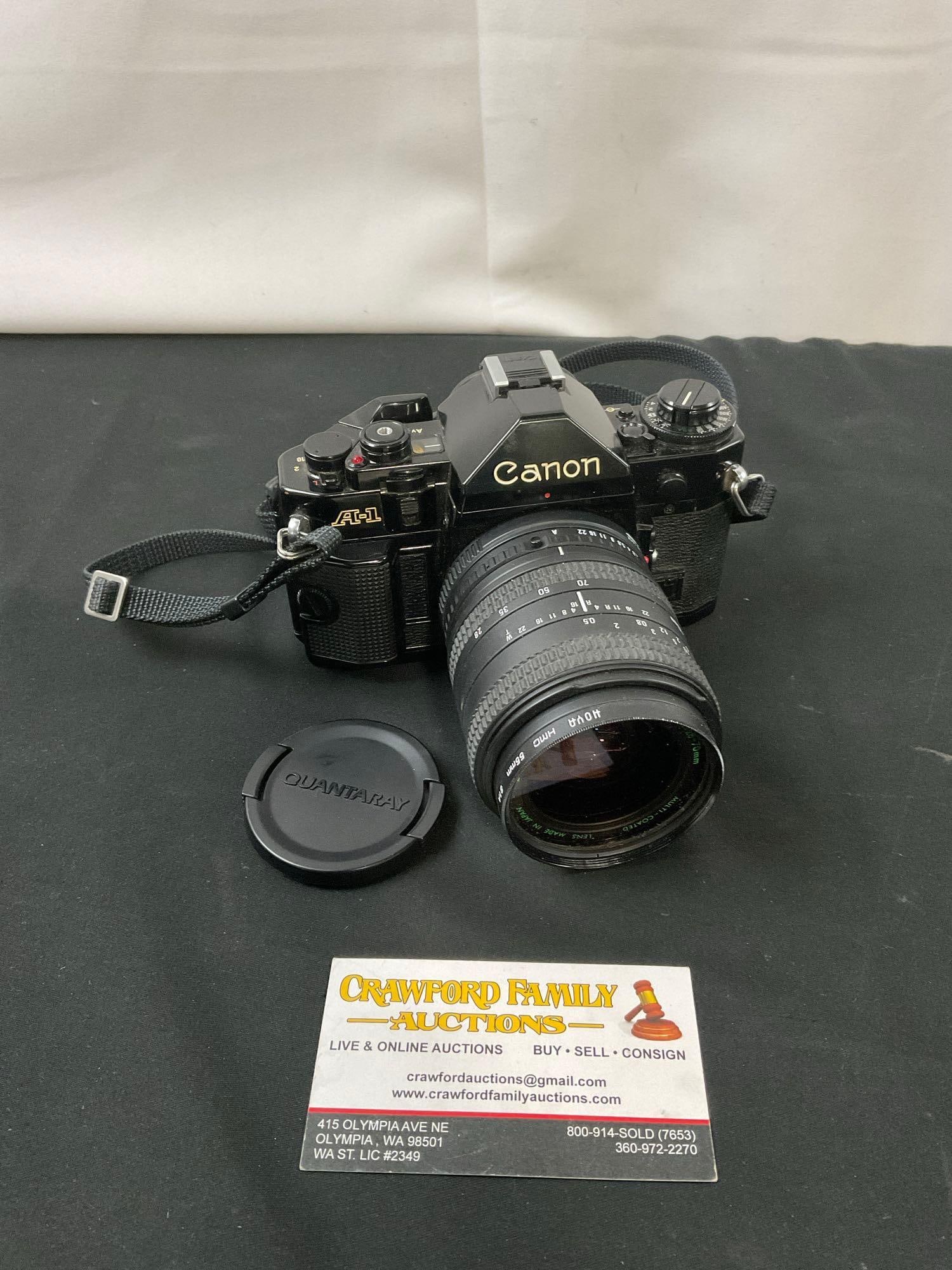 Vintage 1980s Canon A-1 Film Camera w/ Quantaray 1:2.8-4 28-70mm Lens (1 of 6)