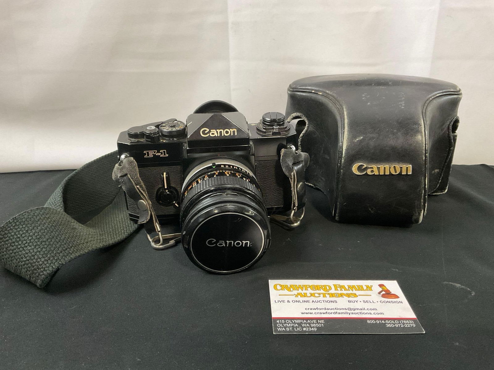 Vintage 1970s Canon F-1 Film Camera w/ Canon Lens FD 50mm 1:1.4 w/ Leather Case (1 of 7)