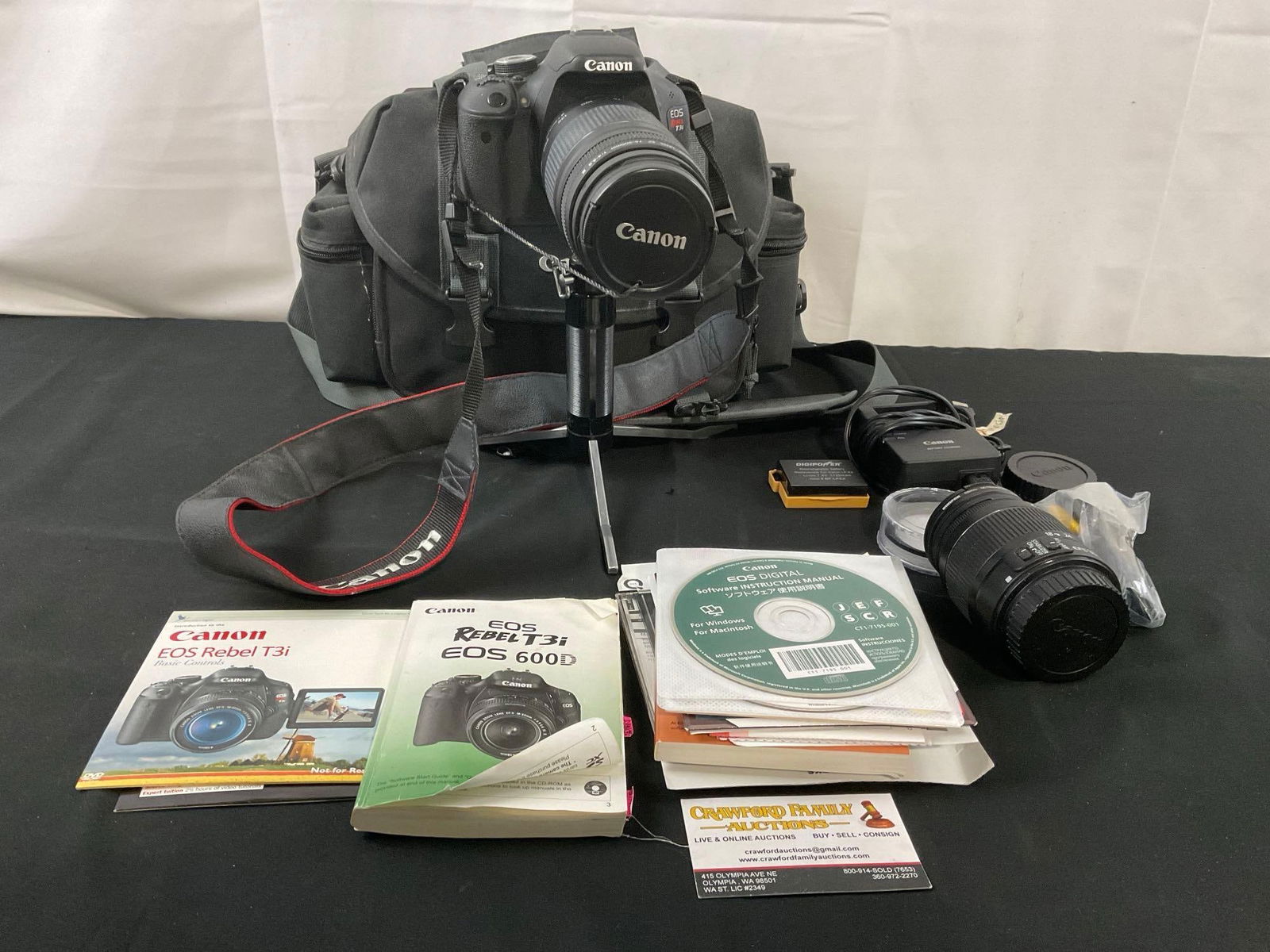 Canon EOS Rebel T3i Digital Camera, Canon Zoom Lens EF 75-300mm 1:4-5.6 w/ Accessories & Nylon Case: Appears to be in good shape, tested and working. The case seems to be a higher grade nylon. See pics. E-2687