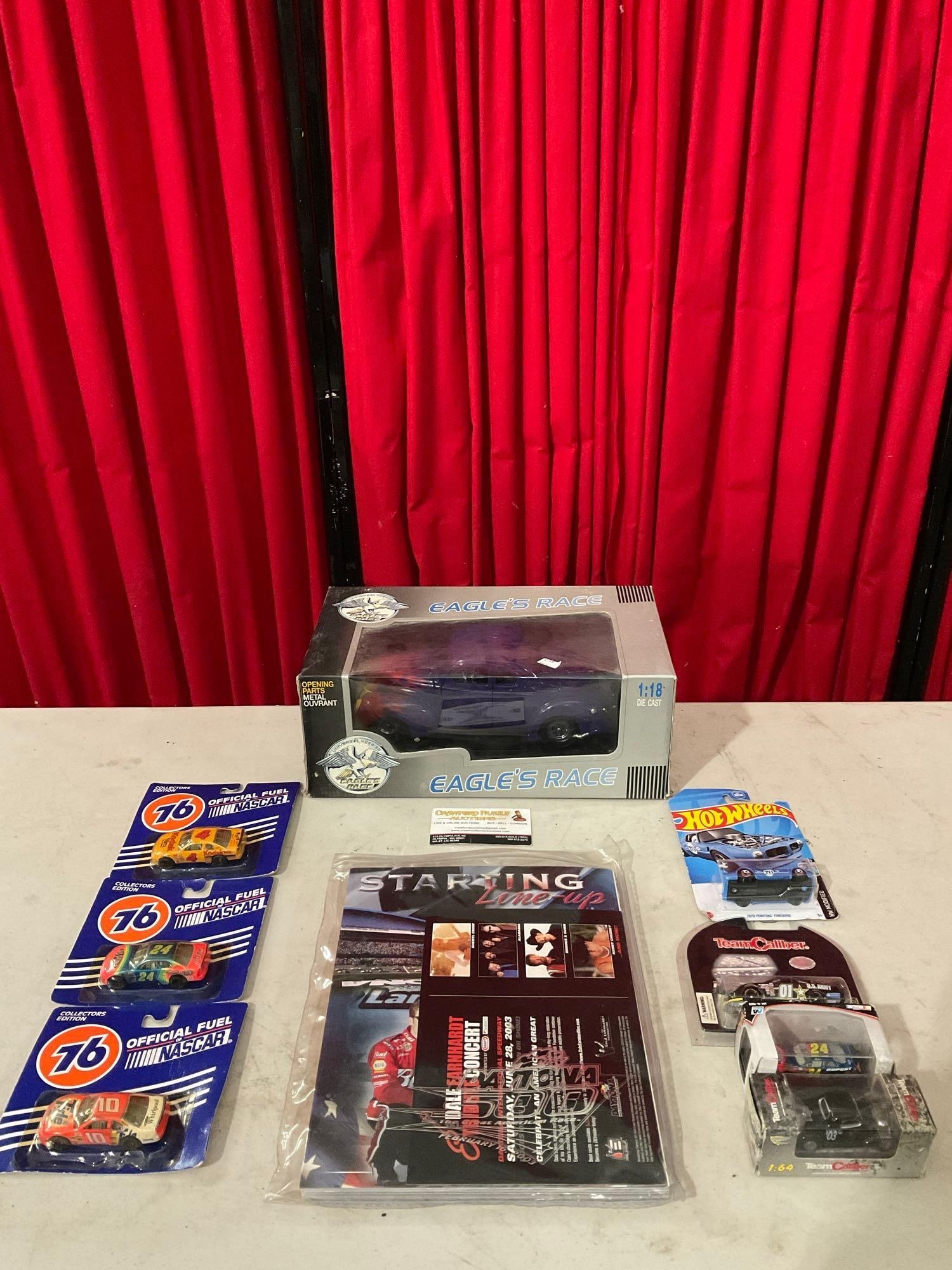 8 pcs Vintage Collectible Model Cars Assortment & 1 pc 2003 Daytona 500 Program. NIB. See pics.: 8 pcs Vintage Collectible Model Cars Assortment. Eagle's Race 1:18 Die Cast 1940 Ford Deluxe Hot Rod. 3x 76 Official Fuel of NASCAR Race Cars. Team Caliber 2003 1:64 Dragster. 1x winner's Circle Jeff
