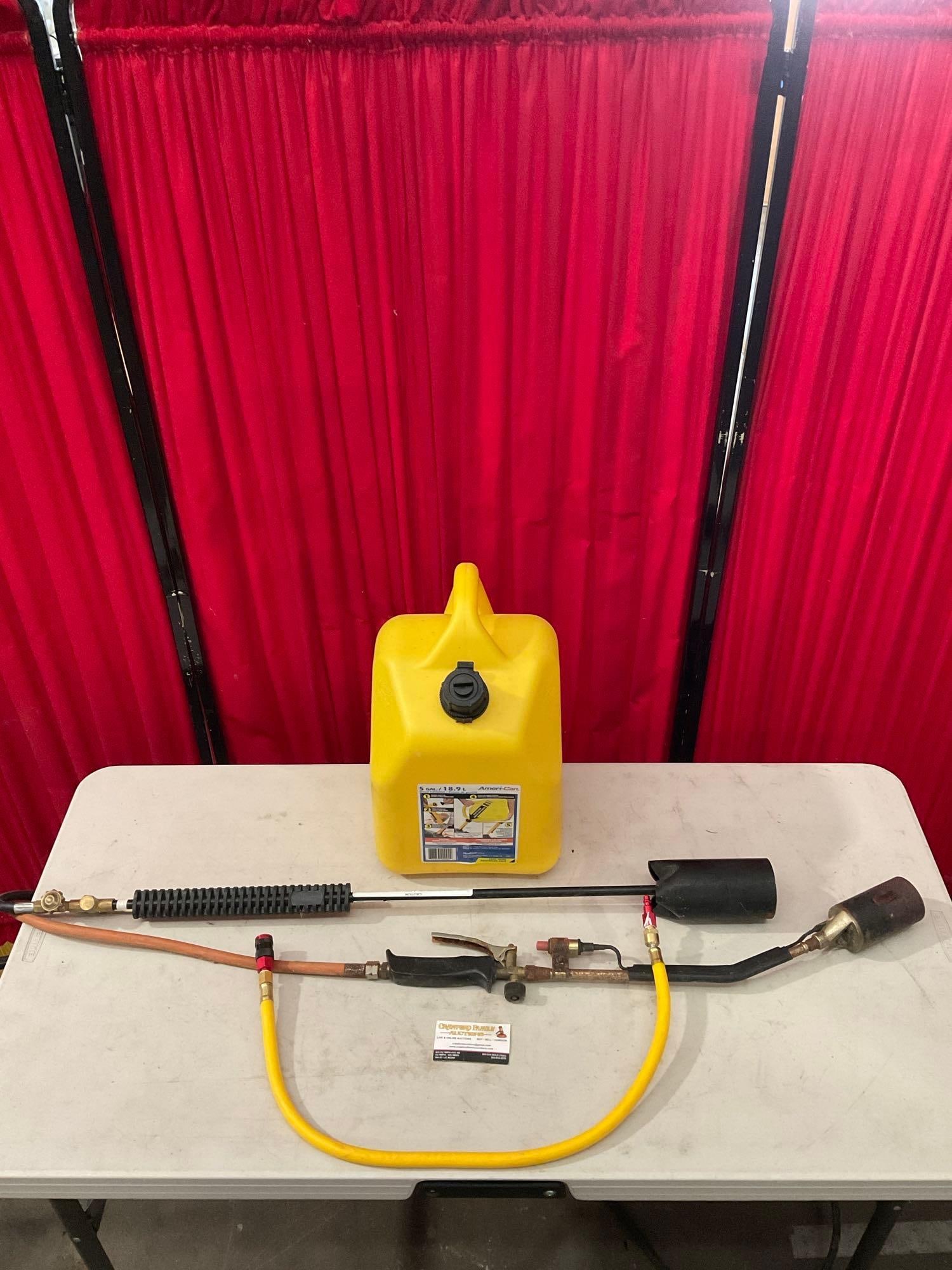 4 pcs Propane Torch Weed Burner Assortment. 2x Torches, Unknown Makers. Hromee Hose. See pics. (1 of 11)