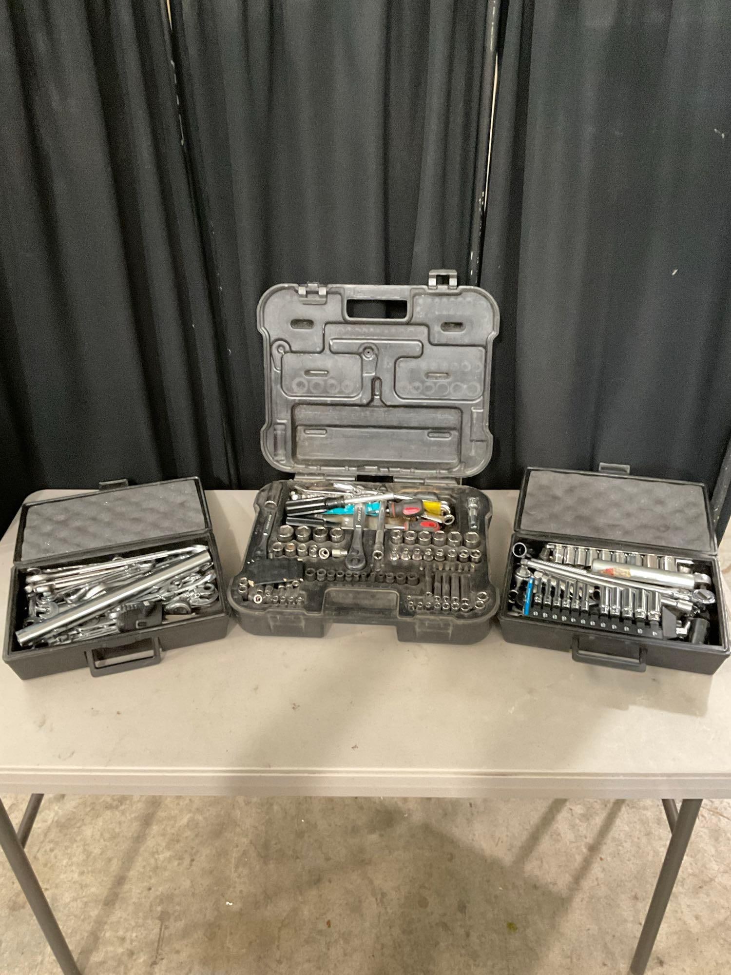 3x Tool Sets w/ Wrenches, Socket Sets, Screwdrives, & More! - See pics (1 of 6)
