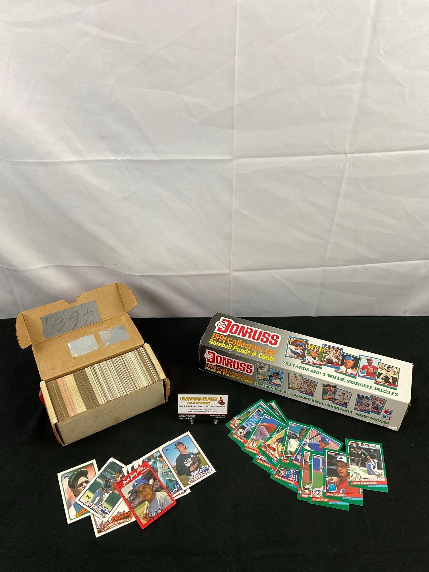Approx. 1000+ pcs Vintage DonRuss Collectible Baseball Cards Assortment. 1991 Collectors Set. See (1 of 6)