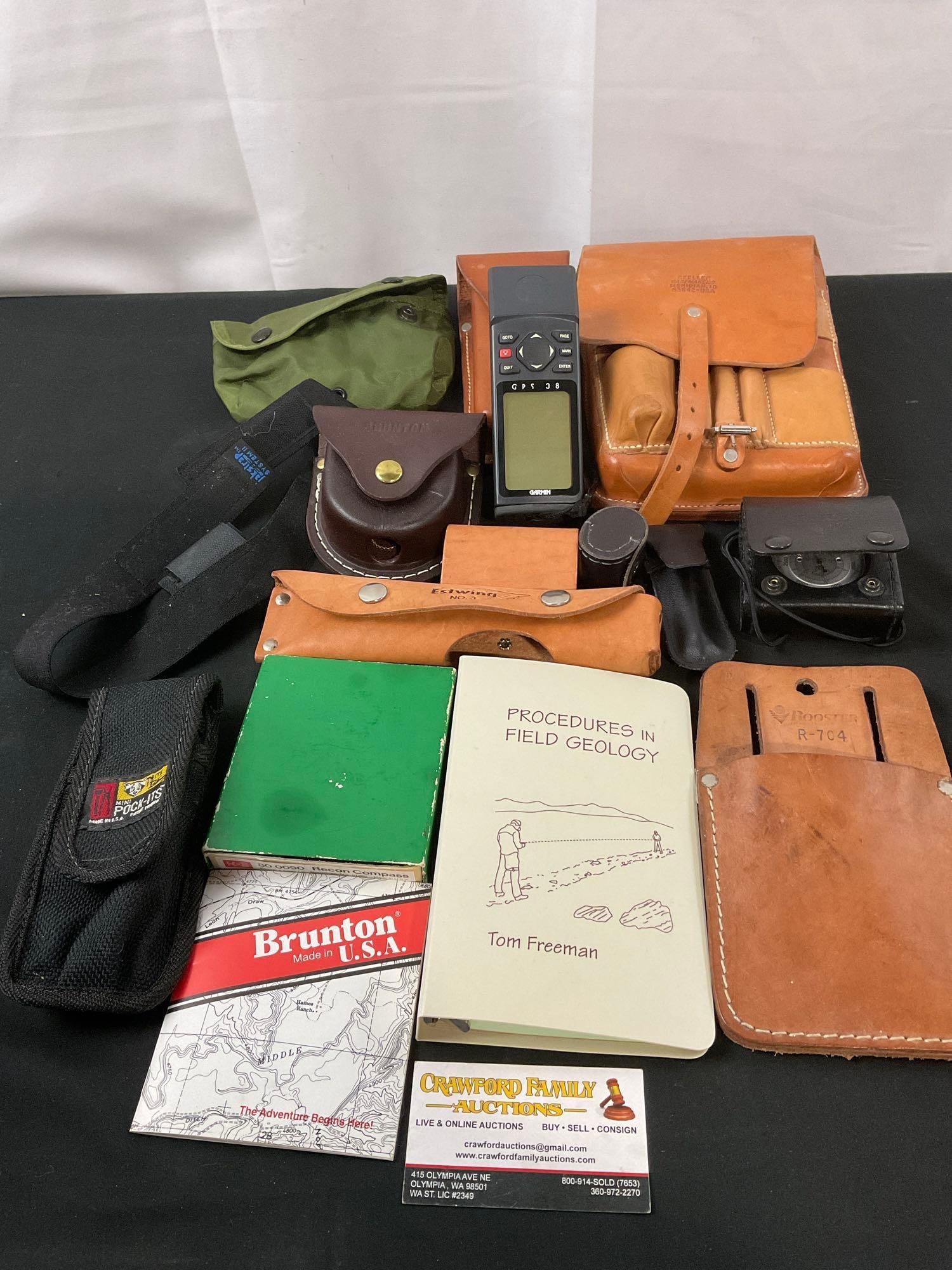 Nice Assortment of Geology supplies, Leather Cases, Garmin GPS, Compass, 3x Fisher Space Pens & m... (1 of 11)