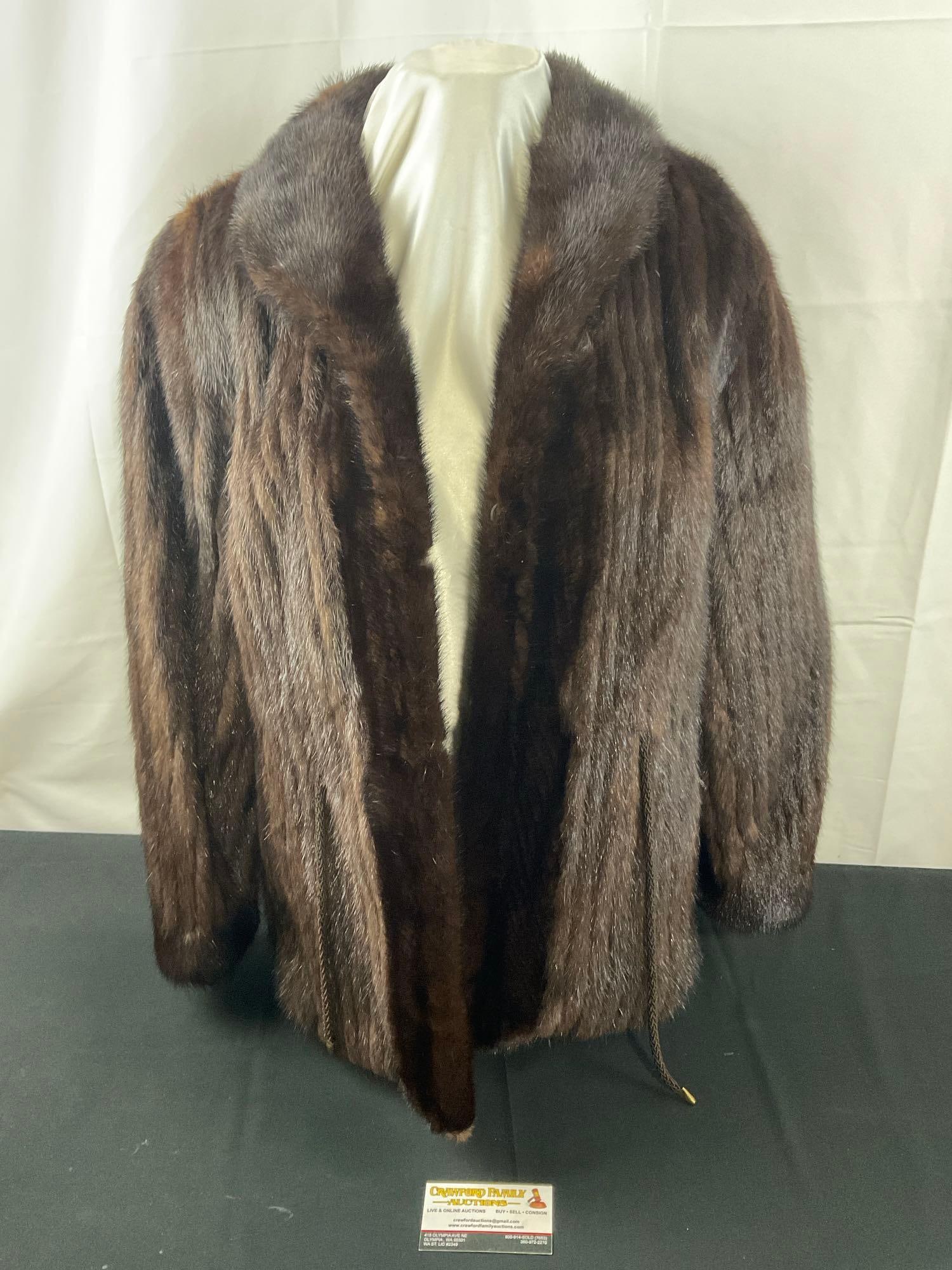Vintage Frederick & Nelson Fur Coat, Shiny Brown Mink (1 of 6)