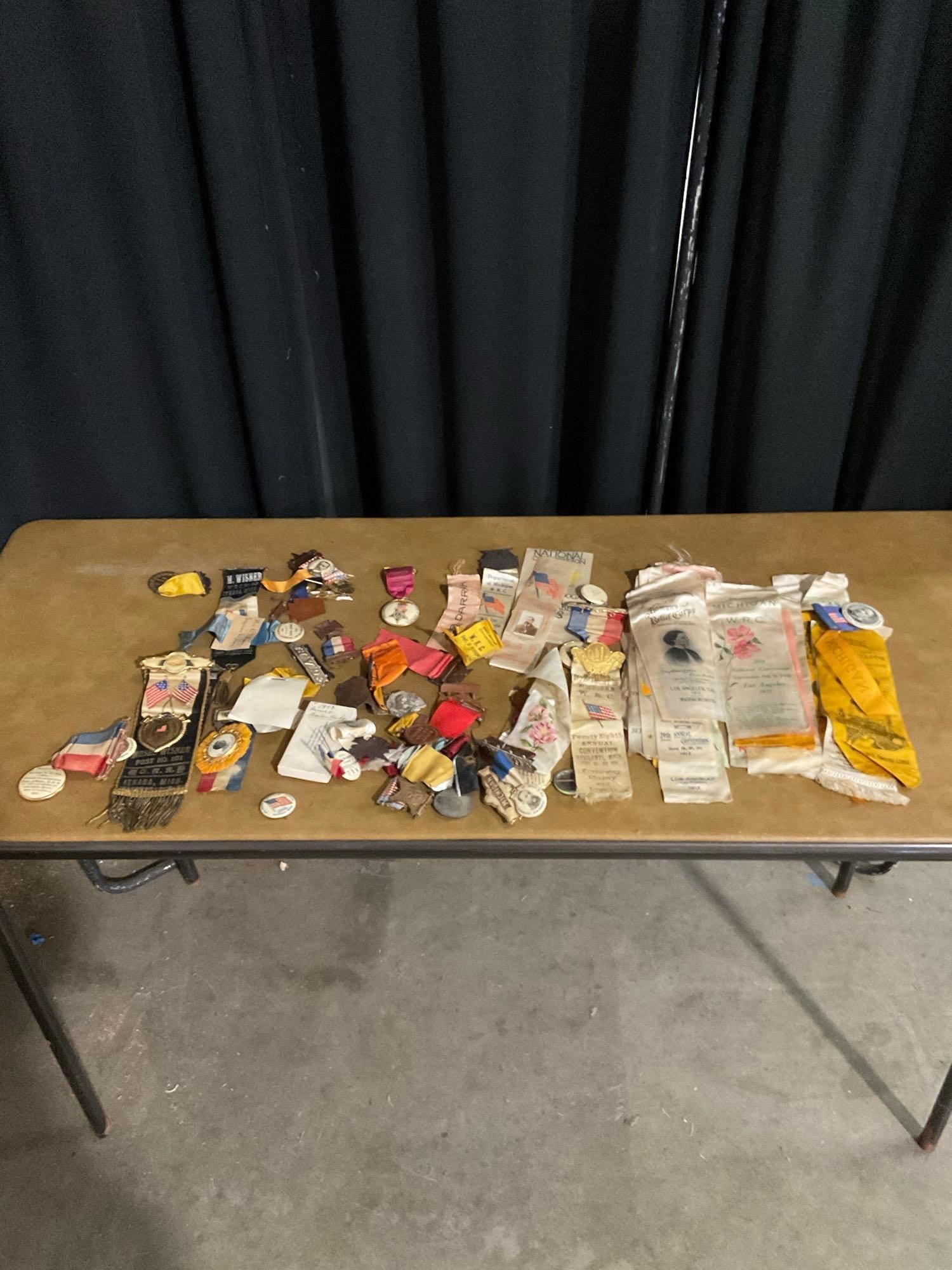 Antique Ephemera incl. Lots of Badges, Pins, Medals & Banners - See pics (1 of 4)