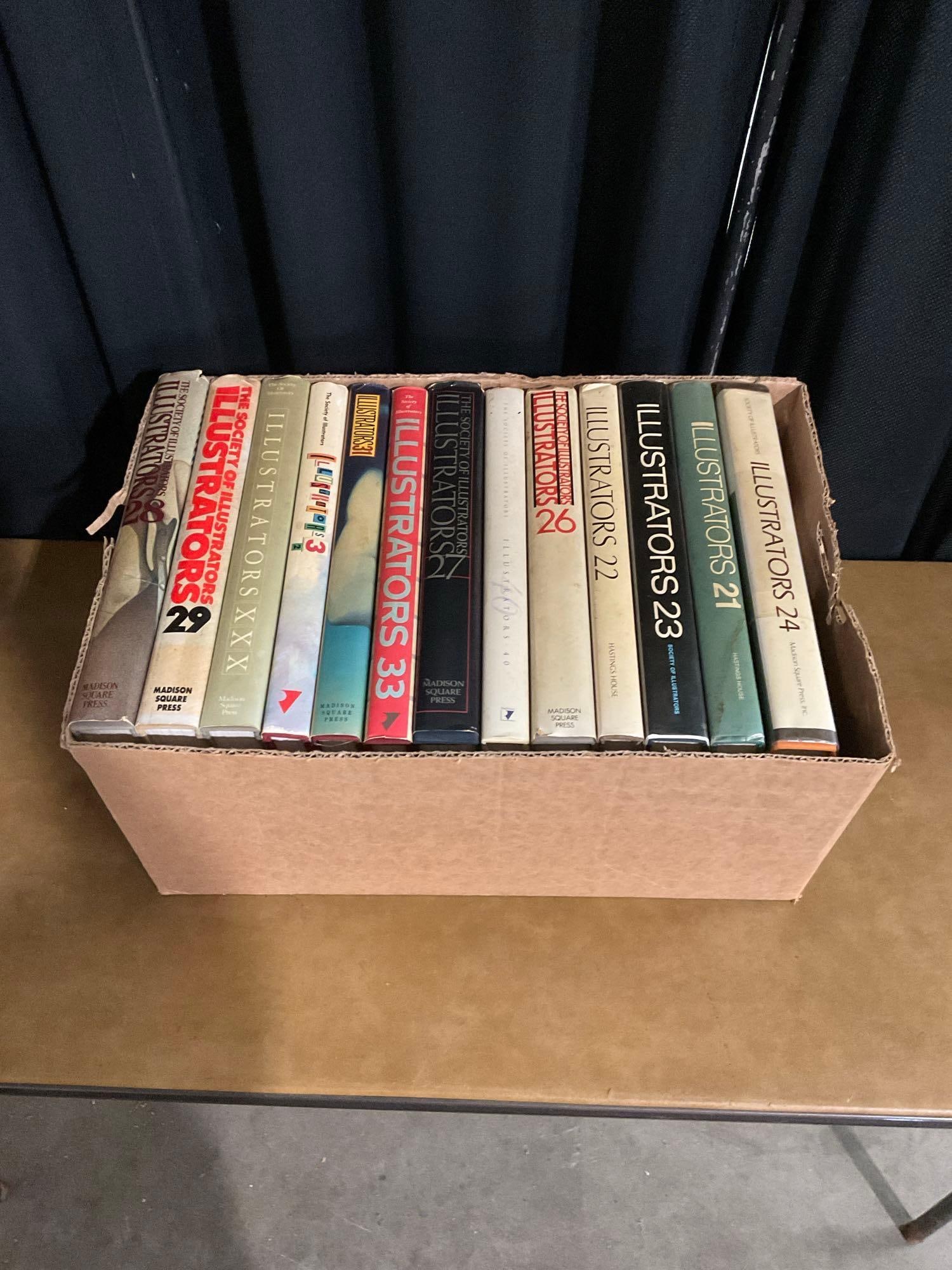 Collection of 13 The Society of Illustrators, Illustrators - Volumes, 21-24, 26-33, & 40: Gorgeous books, Showcase of various styles and talented artists. See pics. T-2687